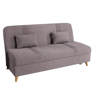 Gozos Sofa Gozos Murcia Series 3 Sitzer Sofa, Bettfunktion Leinenoptikstoff, 182 x 74 x 88 cm, Sitzfläche inklusive zwei Kissen und Stauraum