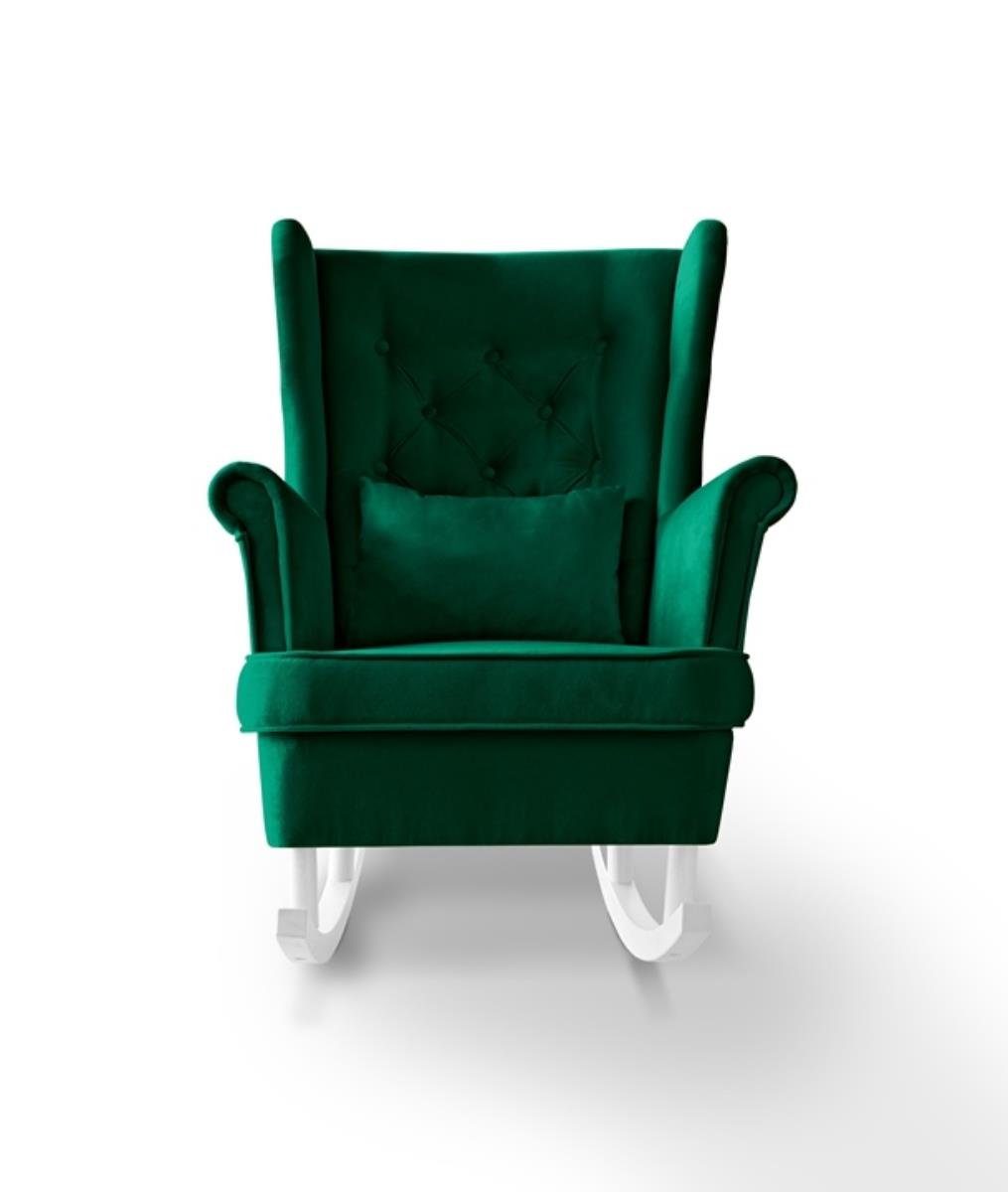 Beautysofa Schaukelsessel Fabio, mit Einbringung in die Wohnung (Holzbeine in Weiß, Buche oder Wenge Farbe)