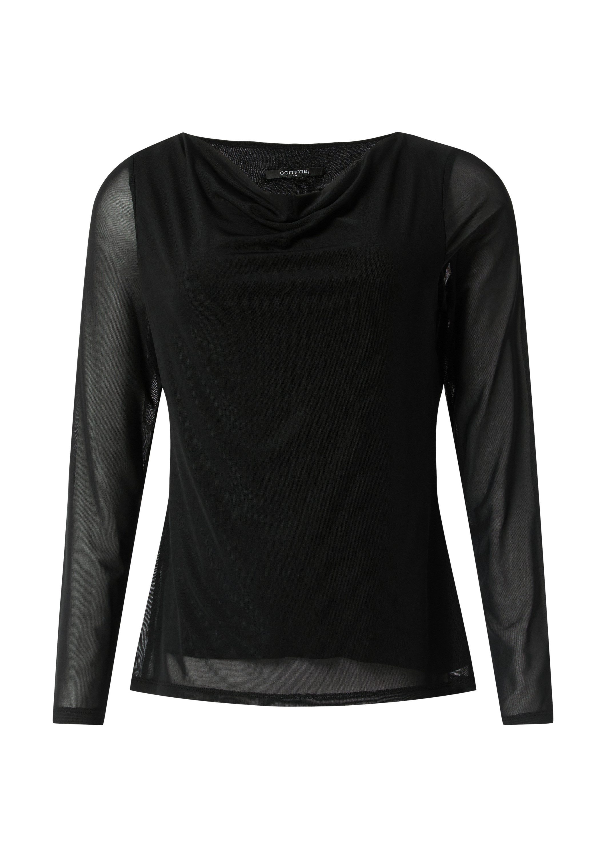 comma Langarmshirt T-Shirt Langarmshirt aus Mesh im Slim Fit günstig online kaufen