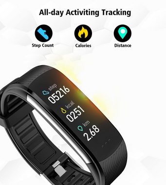 HYTIREBY Fitness Tracker Armband 0,96" Bildschirm Sport Smartwatch Smartwatch, Sport-Uhr mit Pulsmesser,Schlafanalyse, Kalorienzähler-Fitness-Armband