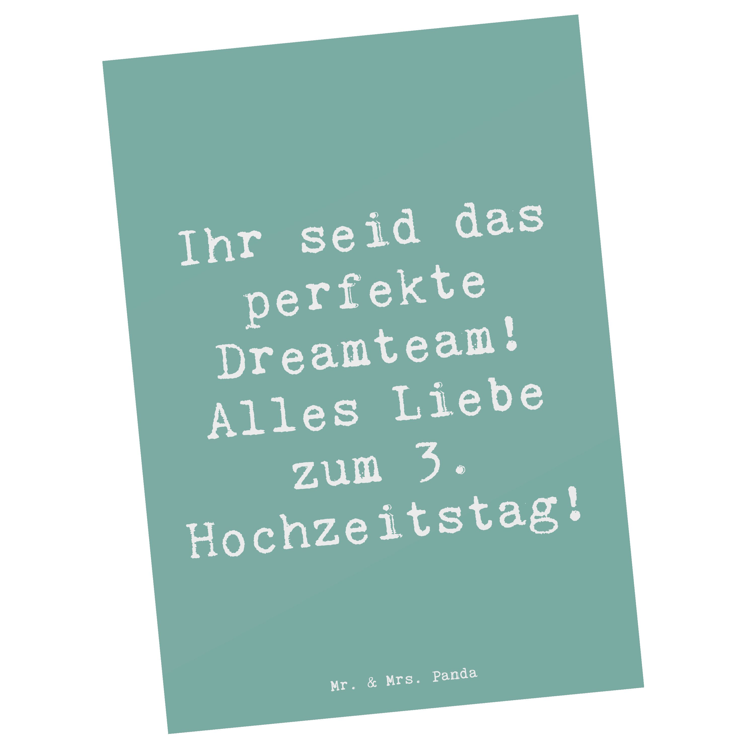 Postkarte 3. Hochzeitstag Lederhochzeit Dreamteam - Meeresbrise - Geschenk, all