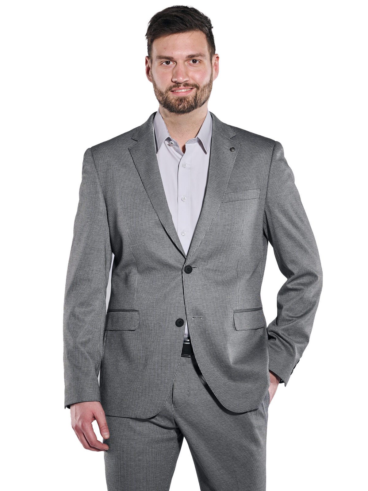 Anzugsakko Herren Anzug-Sakko slim fit, Grau