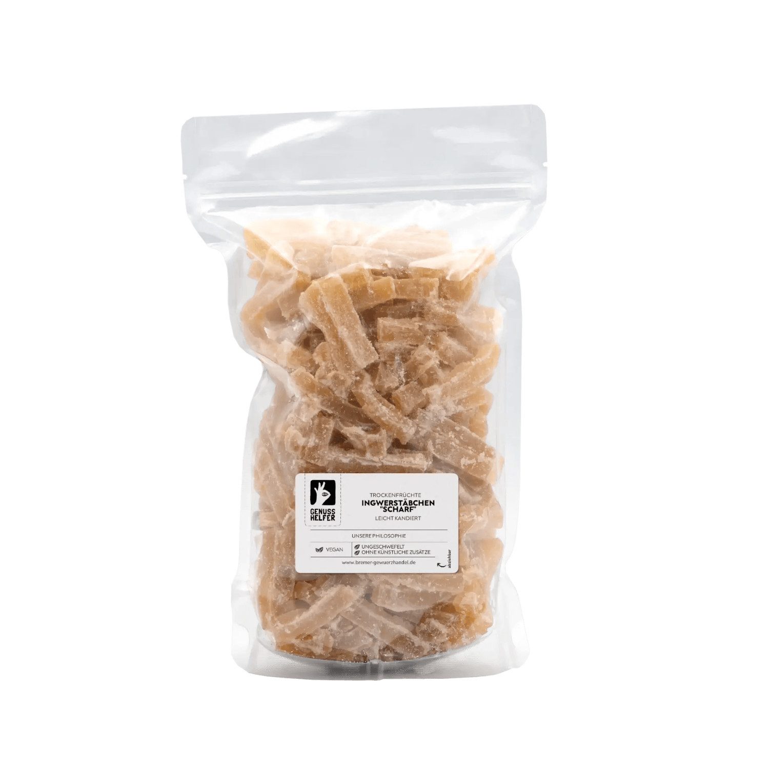 Bremer Gewürzhandel Trockenfrüchte Ingwerstäbchen scharf, Großpackung, 1000 g