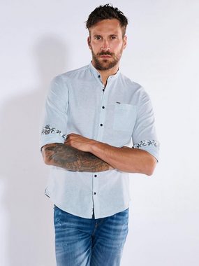 emilio adani Langarmhemd Langarm-Hemd mit Leinenanteil