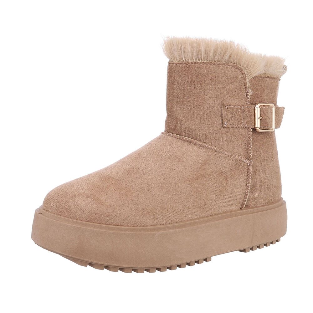 Ital-Design Damen Snowboots Freizeit Snowboots (87214447) Flach Plateaustiefeletten in Hellbraun
