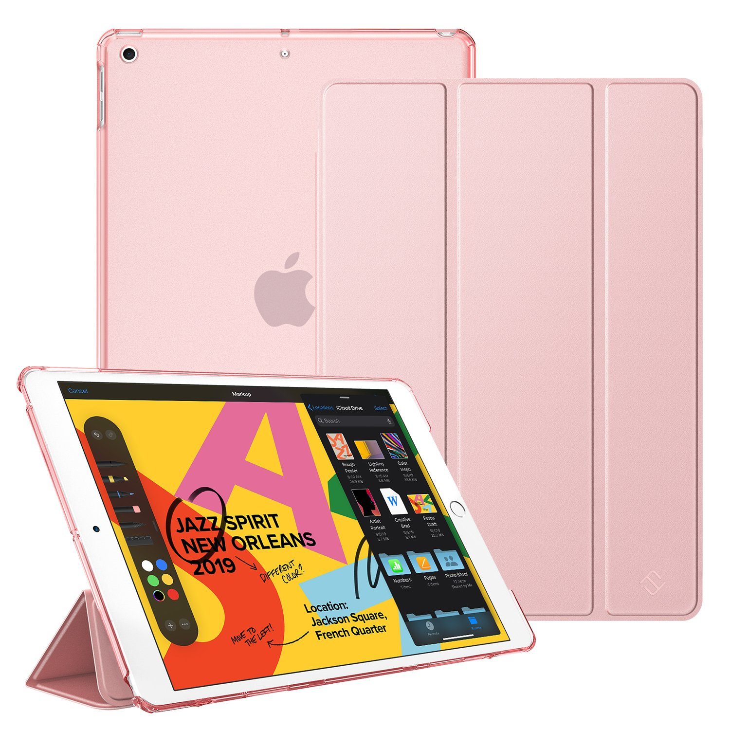 Fintie Tablet-Hülle für iPad 10.2 Zoll (9./8./7. Generation, Modell 2021/2020/2019) 10.2 Zoll, Ultradünn Cover mit transparenter Rückseite Abdeckung Auto Schlaf/Wach von Fintie