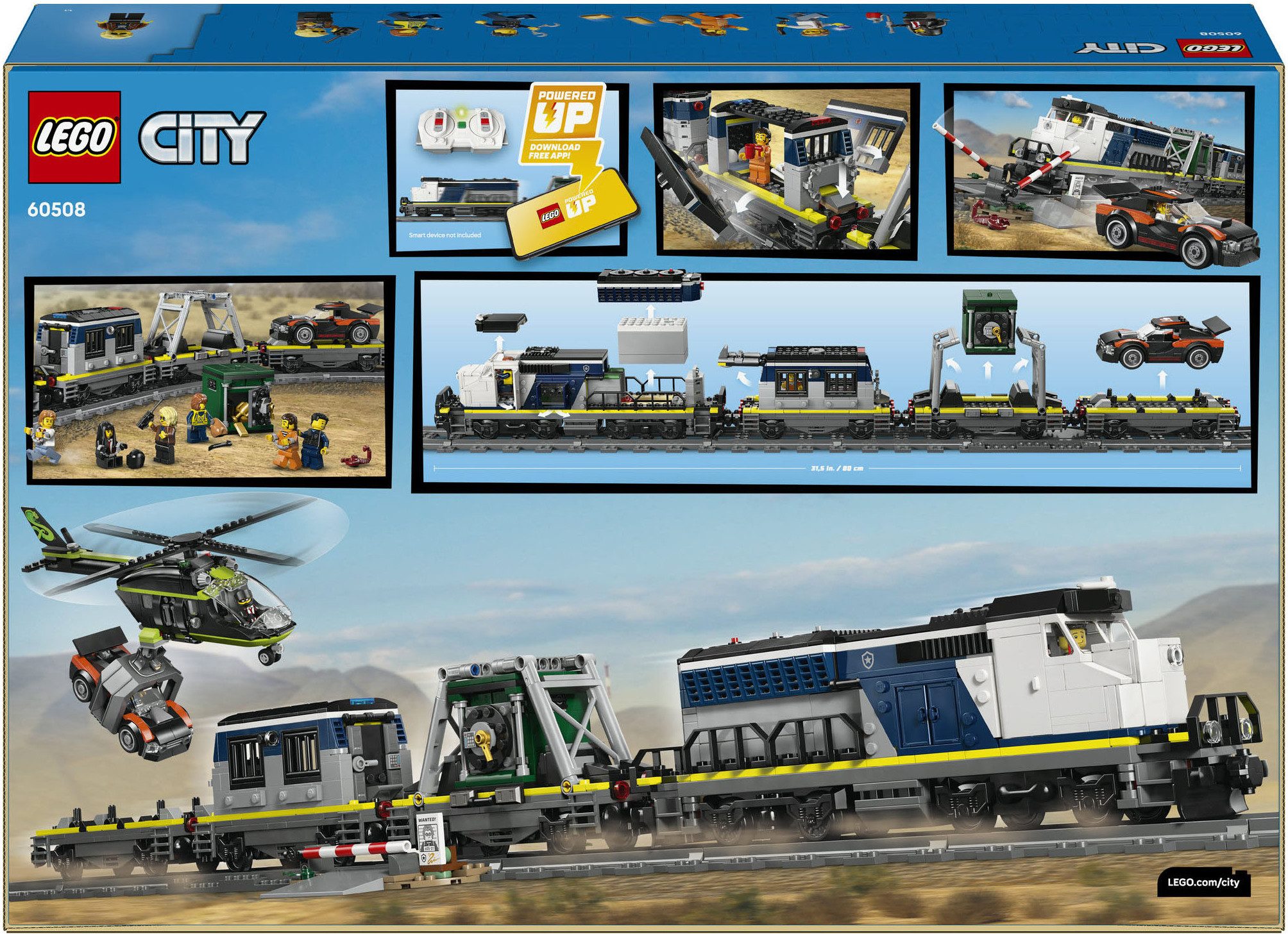 LEGO® Überfall auf den Polizeizug (60508), LEGO City Konstruktionsspielsteine, (1313 St)