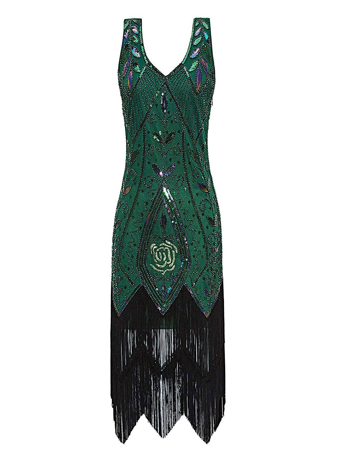 Maskworld Kostüm 20er Jahre Charleston Kleid Myrna, Fühle Dich wie ein  Filmstar in diesem bezaubernden Gatsby-Kleid!