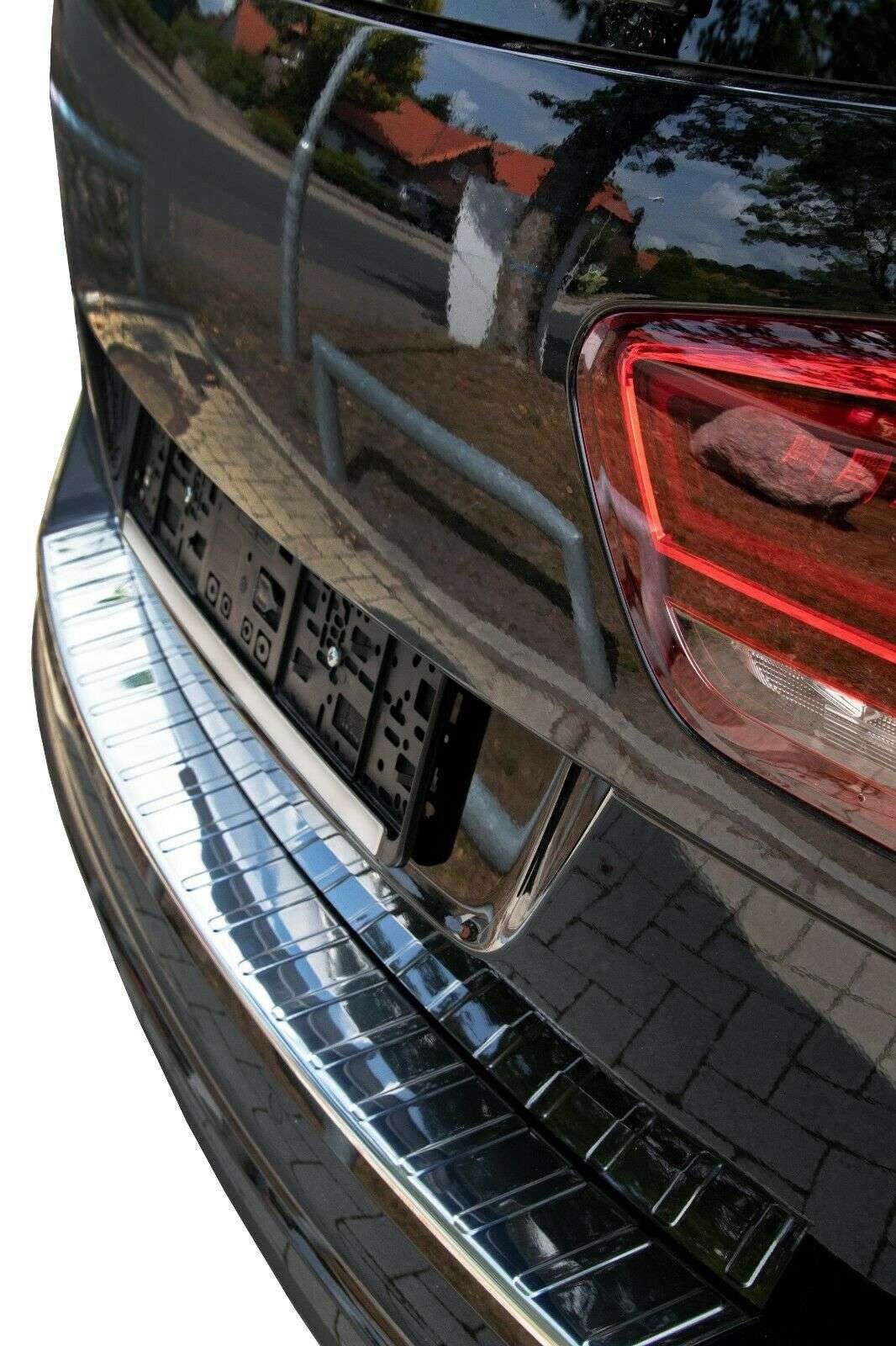 RECAMBO Ladekantenschutz für VW SHARAN II, SEAT ALHAMBRA II ab 2010- Stoßstangenschutz, V2A rostfrei, Exklusive Optik, praktischer Schutz & perfekte Passform