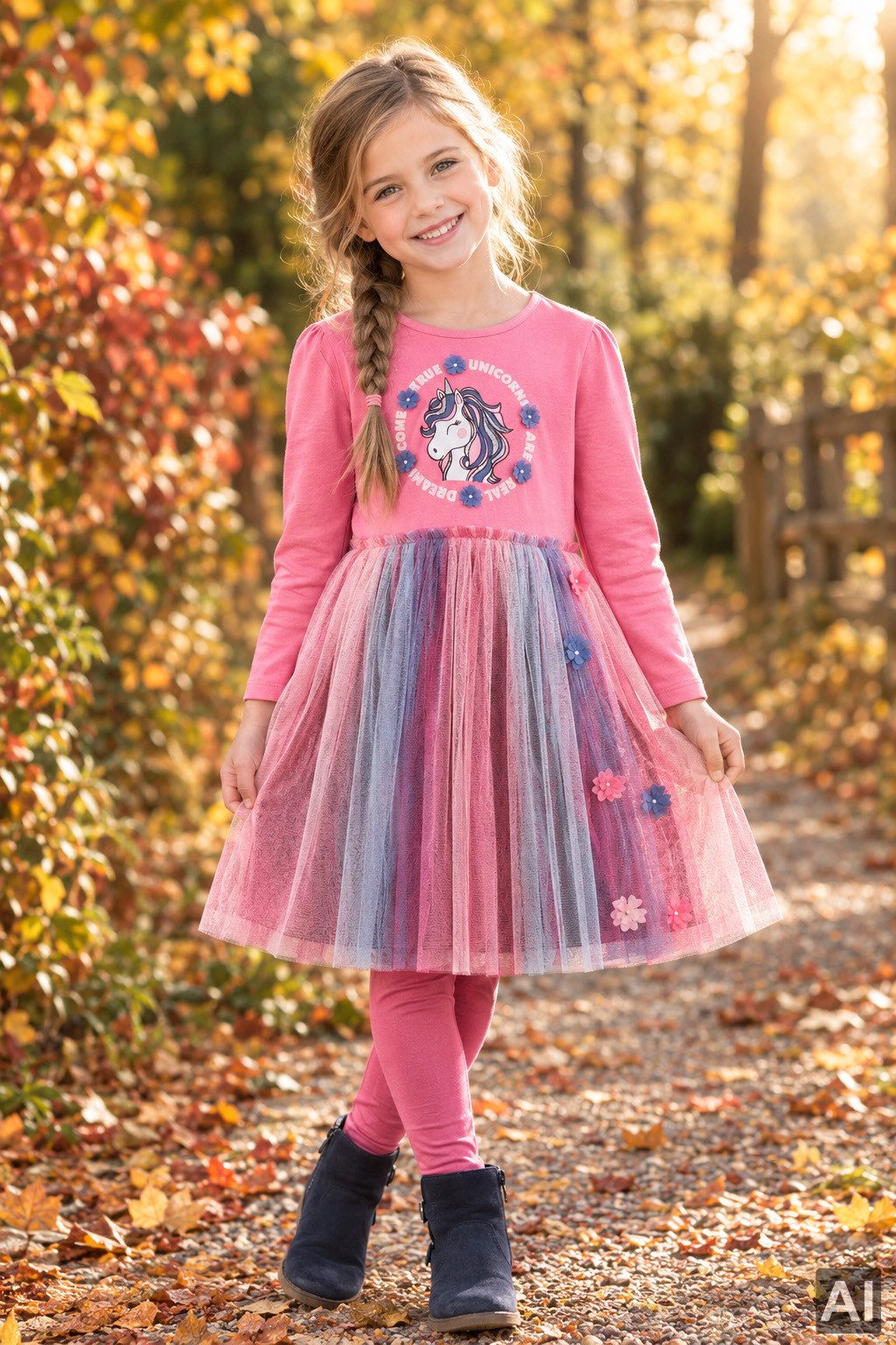 happy girls Jerseykleid Baumwollmischung, Blütenapplikationen – Bild 5 von 5