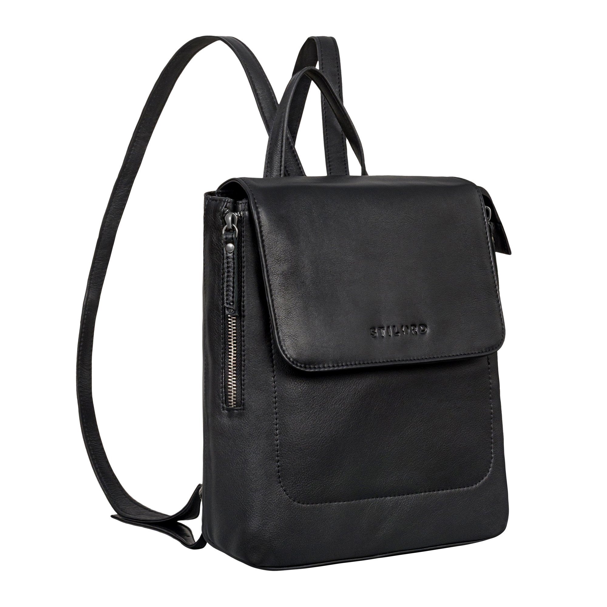 STILORD Cityrucksack "Gesa" Eleganter Damen Rucksack Leder Klein