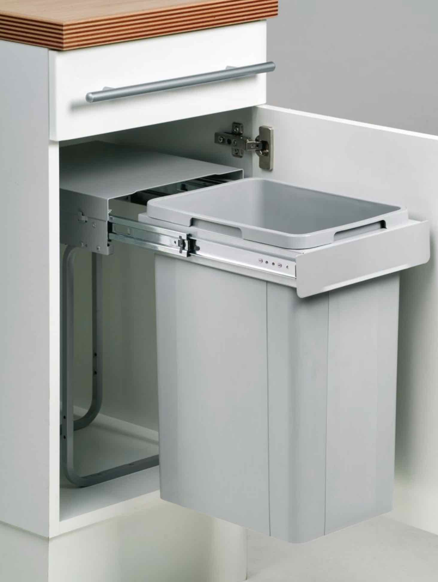 WESCO Einbaumülleimer WESCO® Traditionline Single-Boy 485 K/300-1, alugrau