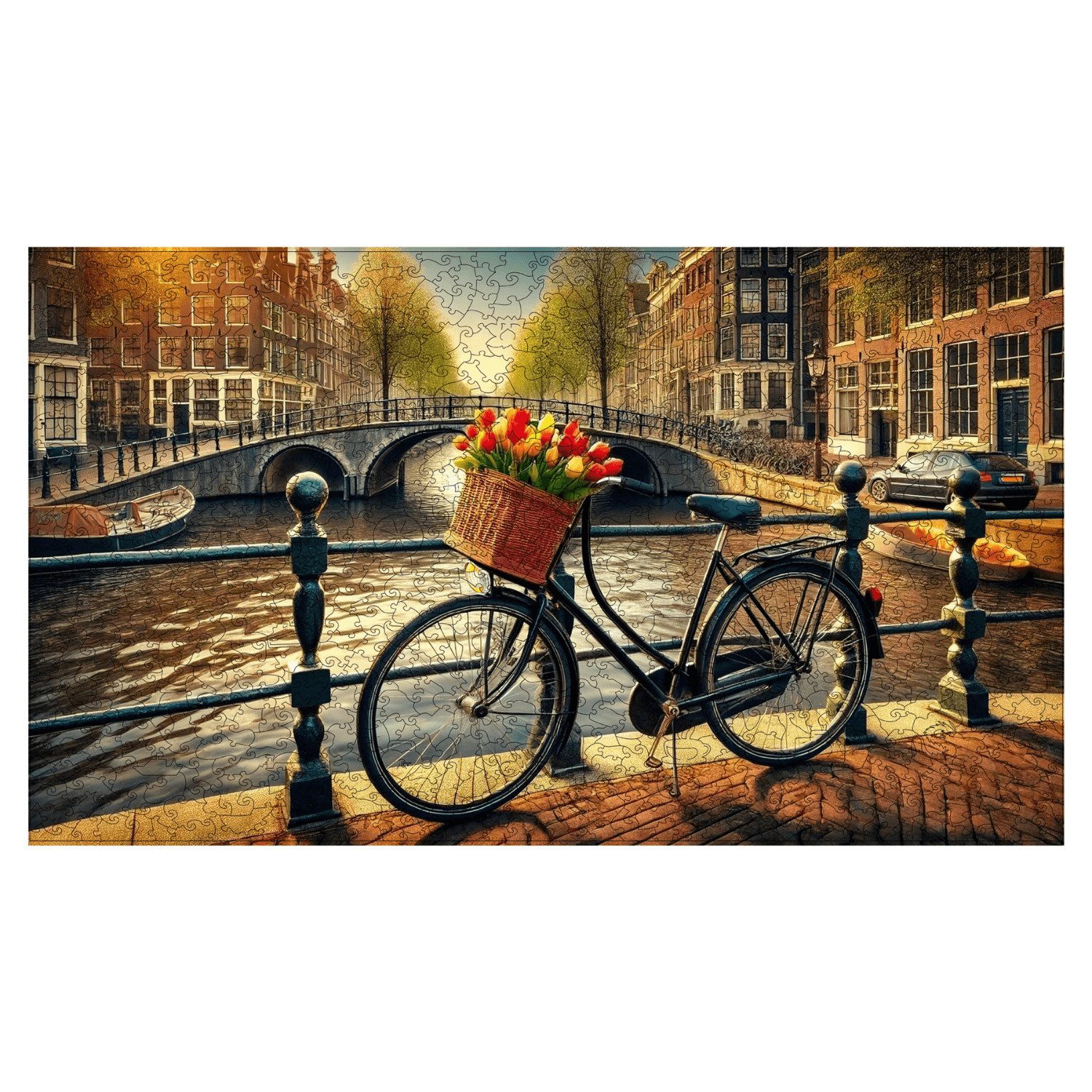 MagicHolz Puzzle Fahrrad in Amsterdam Holzpuzzle (2D), 1000 Puzzleteile