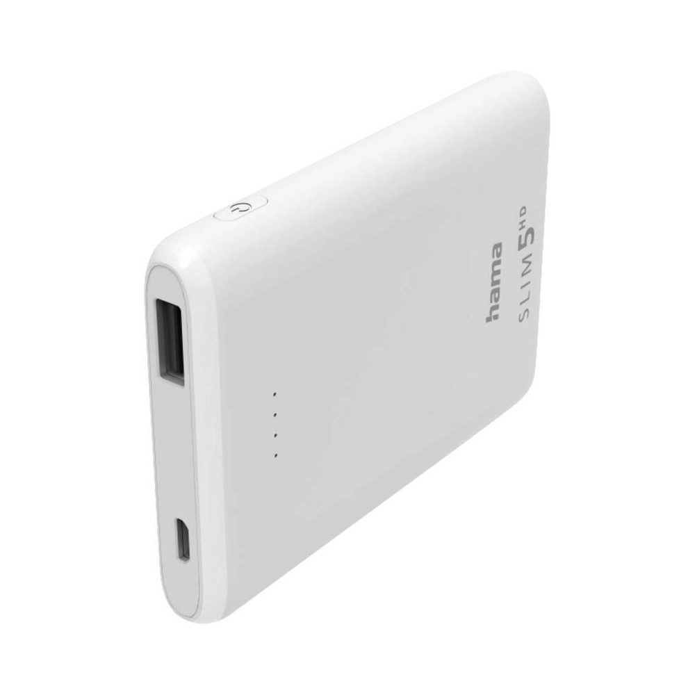 Hama Hama Power Pack Slim 5HD 5000mAh tragbarer Akku. Powerbank Hama Power Pack Slim 5HD (5.000mAh) weiß, Klein und leicht für jede Tasche