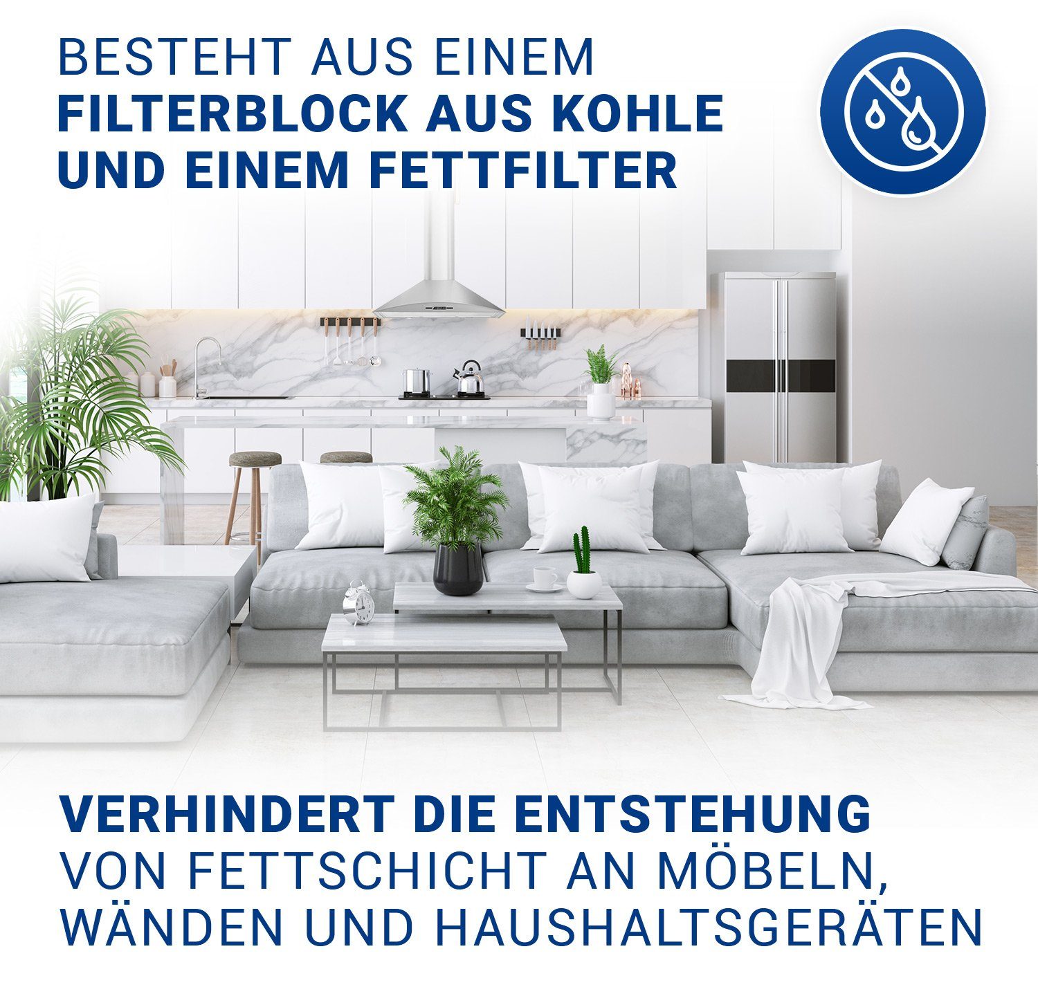 VIOKS Kohlefilter Aktivkohlefilter Ersatz für Zanussi 902979355/2, Zubehör für Dunstabzugshaube, 2 / 4 Stk 195x139mm