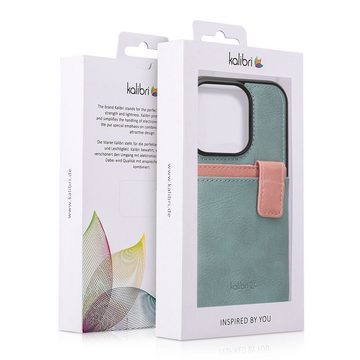 kalibri Handyhülle Hülle für Apple iPhone 14 Pro, Handyhülle Handy Cover - Kunstleder Case mit Kartenfach abnehmbar