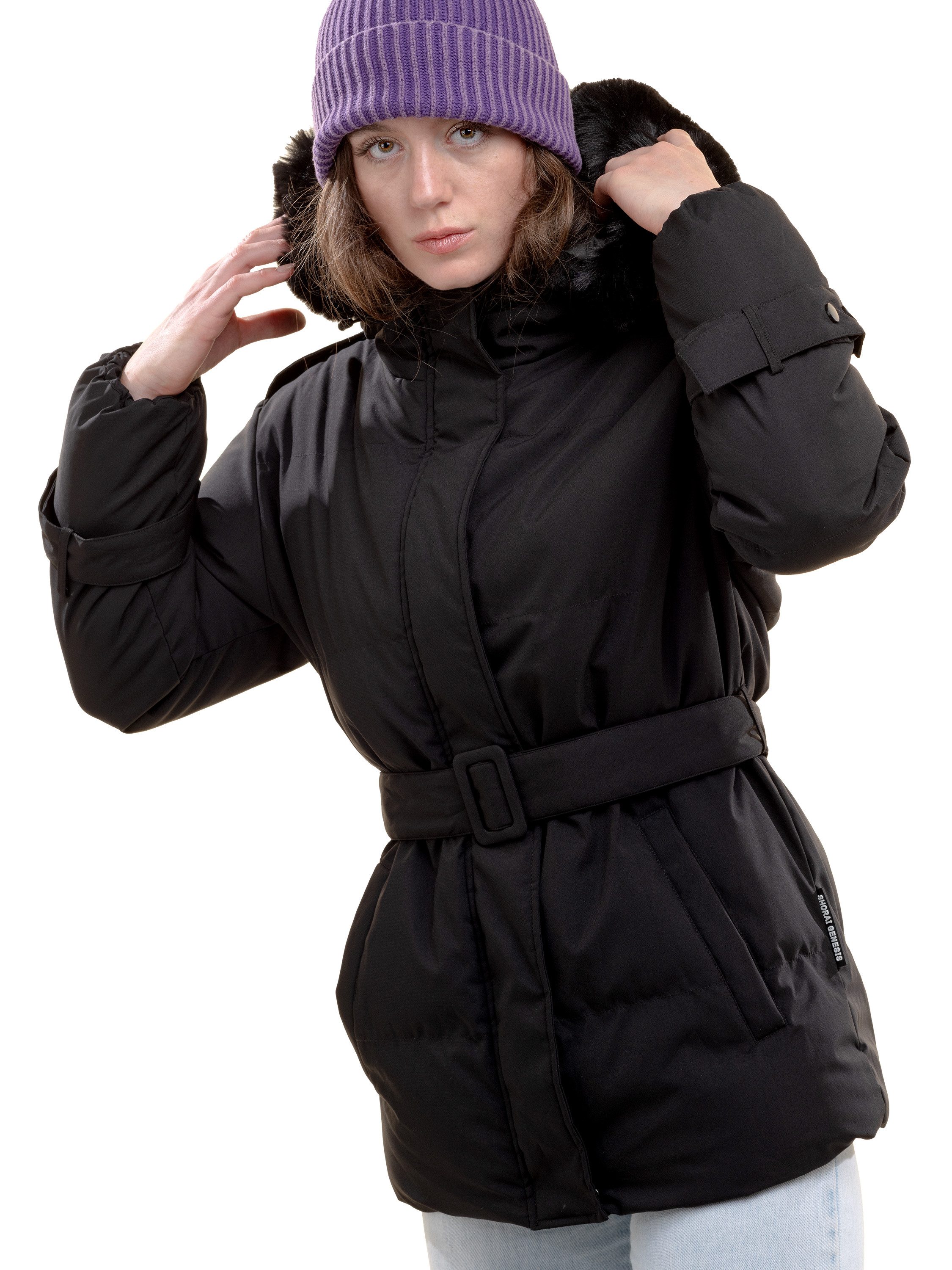 Shorai Steppjacke SH2404.601 abnehmbarer Kunstfellbesatz an der Kapuze, ver günstig online kaufen