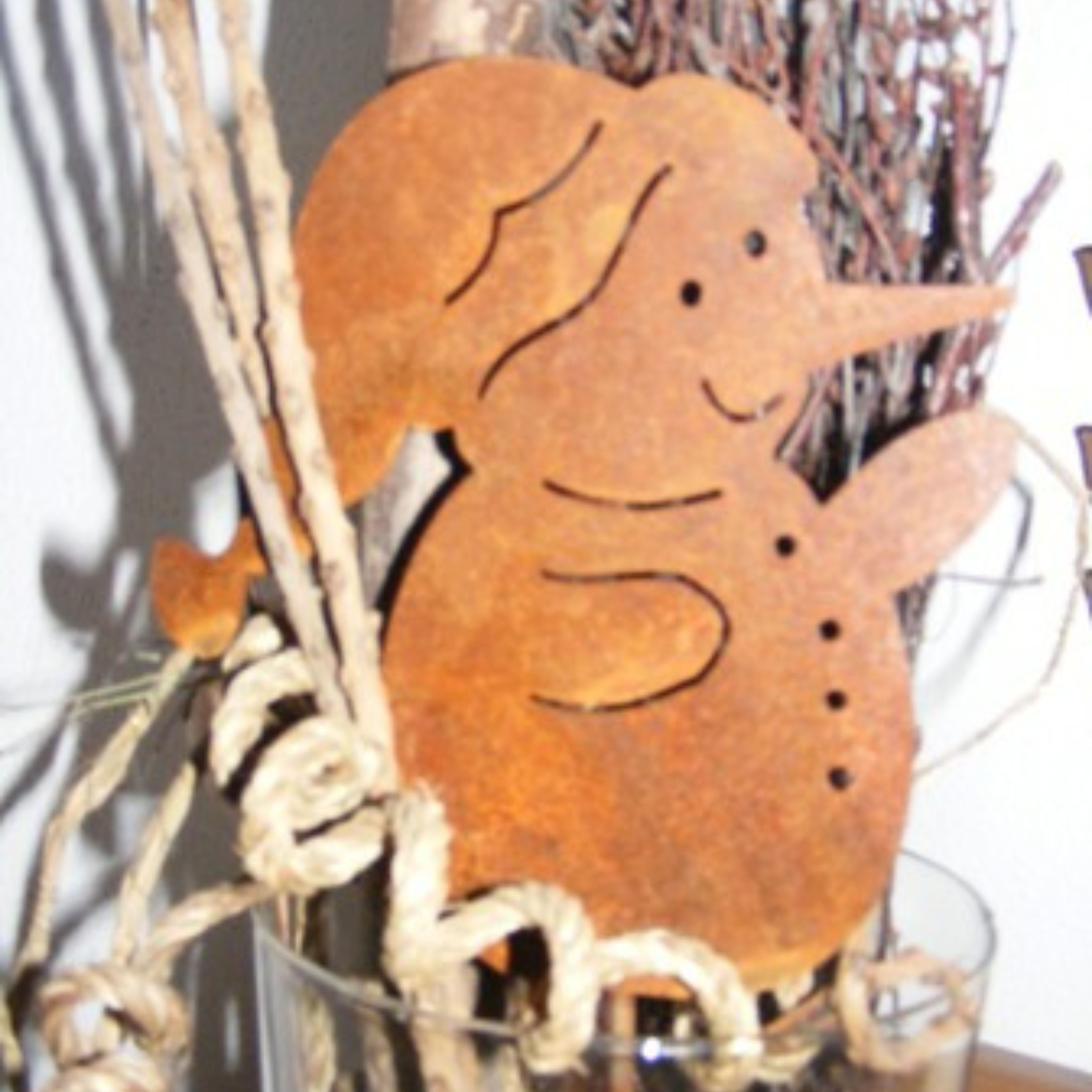 Dekofigur Schneemann Deko Figuren Winter Dekoration Metall