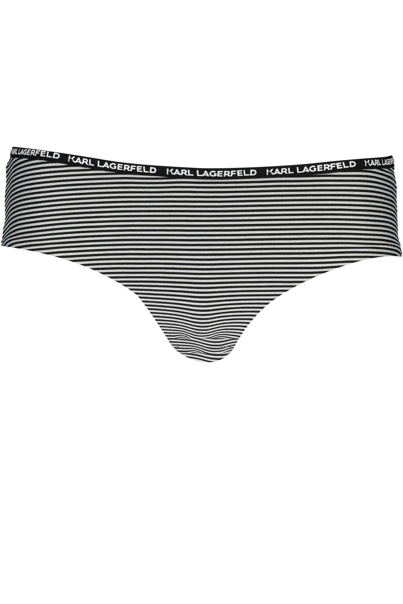 KARL LAGERFELD Badeanzug Elegante Damen-Badehose in Schwarz mit Kontrastdetails und Logo