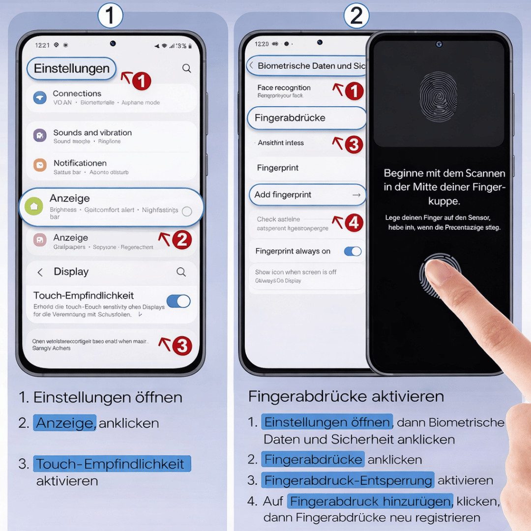 SmartUP Displayschutzglas 2X Schutzglas für Samsung Galaxy S26 Display Kamera Panzerglas Full 9H für Samsung Galaxy S26, 4 Stück, Rundumschutz, passgenaue Verar – Bild 2 von 5