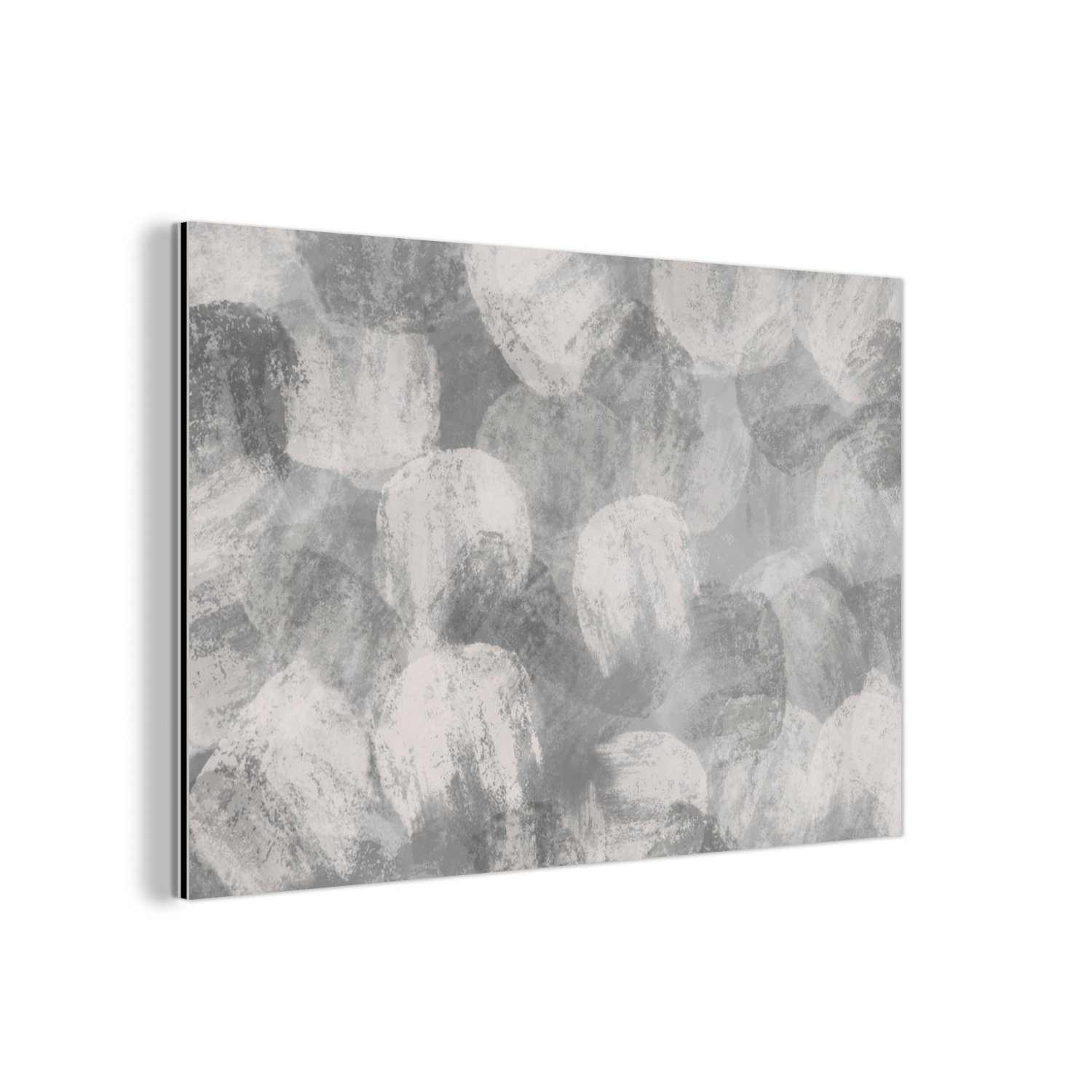 MuchoWow Metallbild Abstrakt - Farbe - Grau - Malerei, (1 St), Wohnzimmer  Dekoration aus Alu, Industrial, Metallbilder, Gemälde