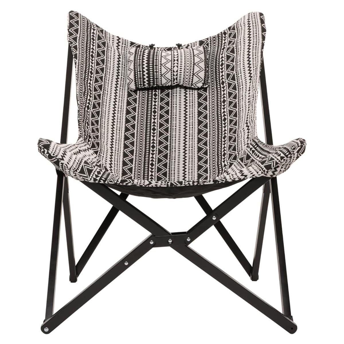 DOTMALL Stuhl Lesli Living Butterfly Chair „Aztec“ 70x81,5x98 cm Schwarz und Weiß