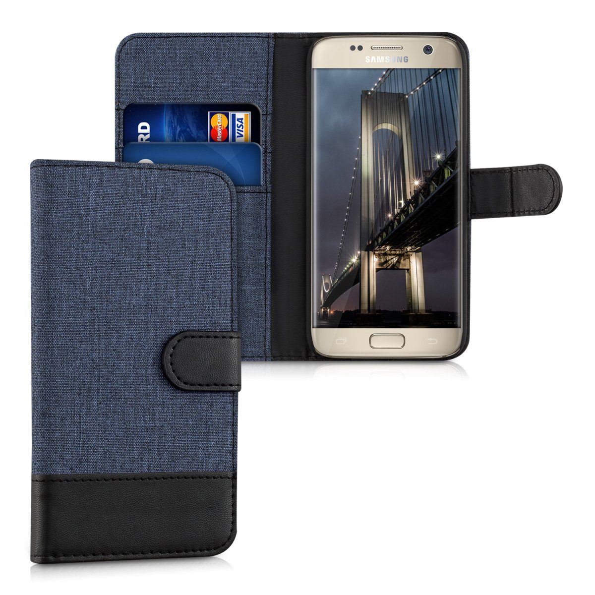 kwmobile Handyhülle Wallet Case für Samsung Galaxy S7, Hülle mit Ständer -  Handyhülle Kartenfächer