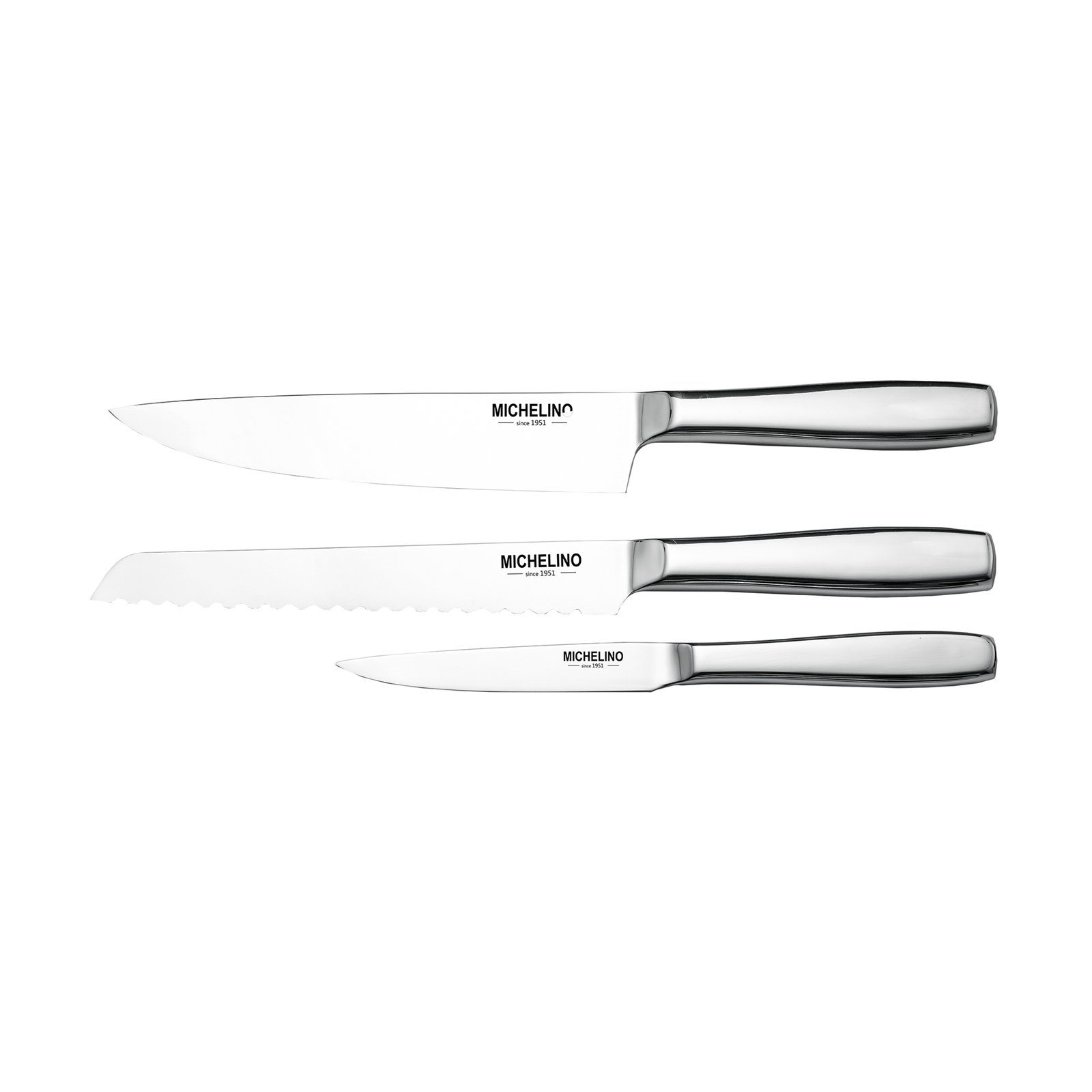 Michelino Ножі-Set Küchenmesser Set 3-teilig in Box (3-tlg., 3 Küchenmesser und 1 Box), Ножіset