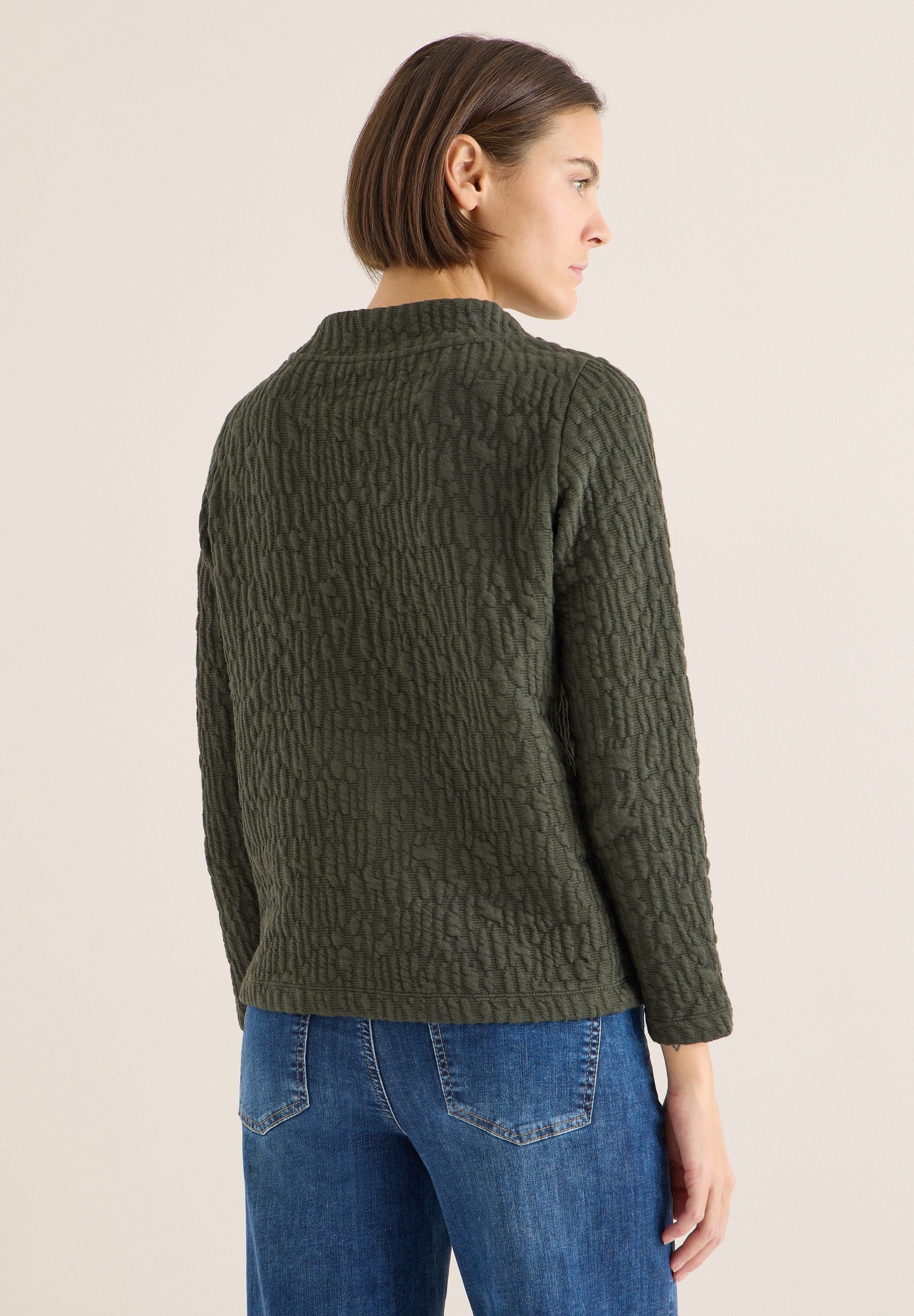 CECIL Langarmshirt mit Tunnelzugband am Kragen günstig online kaufen