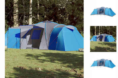 vidaXL Vorzelt Campingzelt 12 Personen Blau 840x720x200 cm 185T Taft
