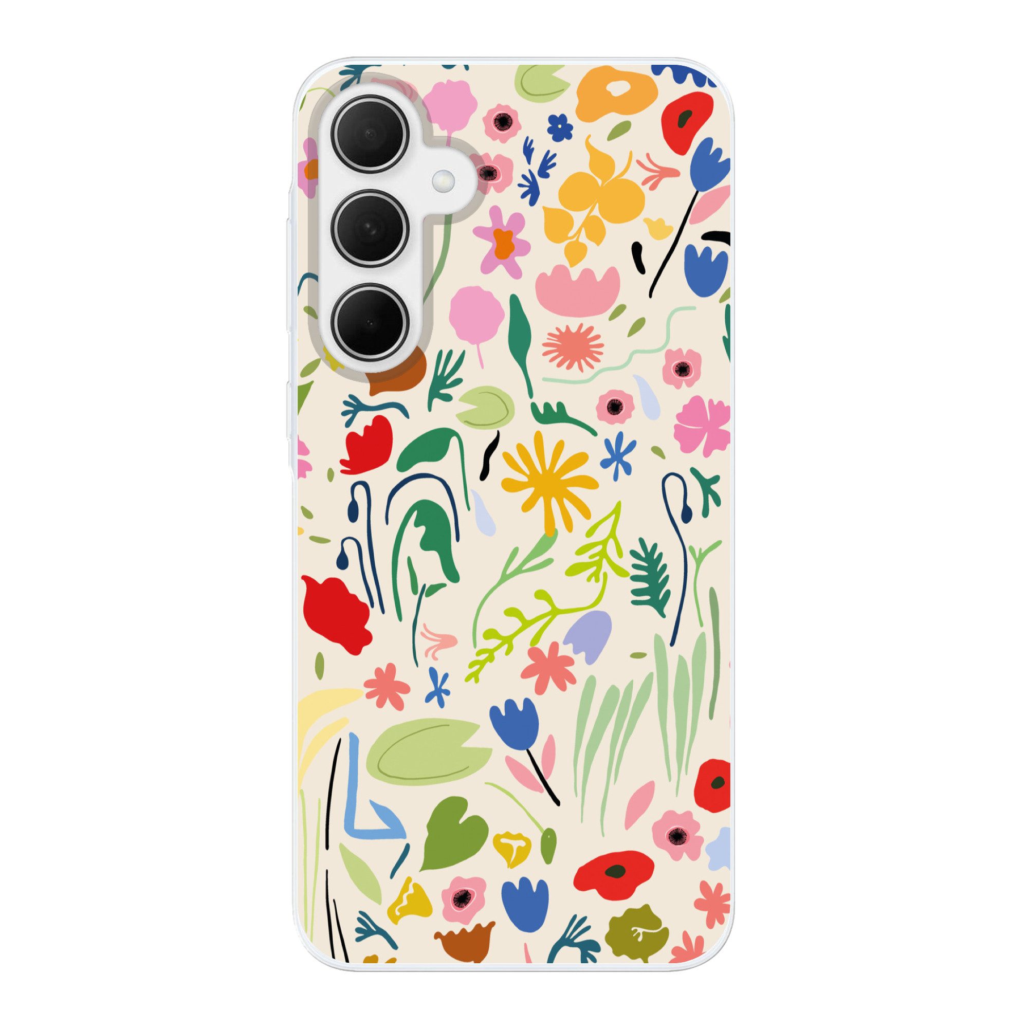 MuchoWow Handyhülle für Samsung Galaxy A35 5G Blumen - Muster - Pflanzen, Smartphone-Bumper, Print, Handy Schutzhülle Dünn
