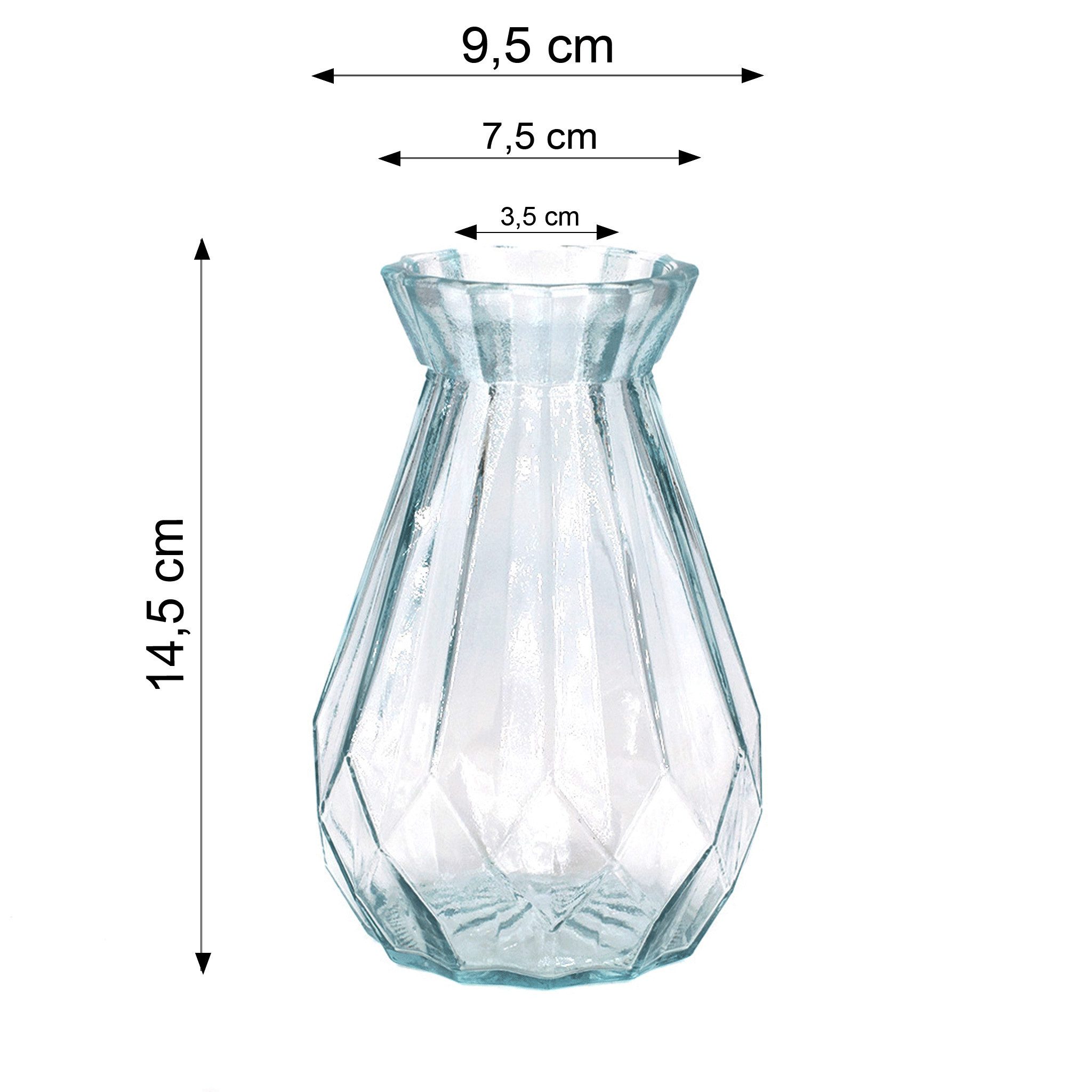 Creativery Dekovase, Vase Glas mit Diamant Muster 14cm klar transparent 330 günstig online kaufen