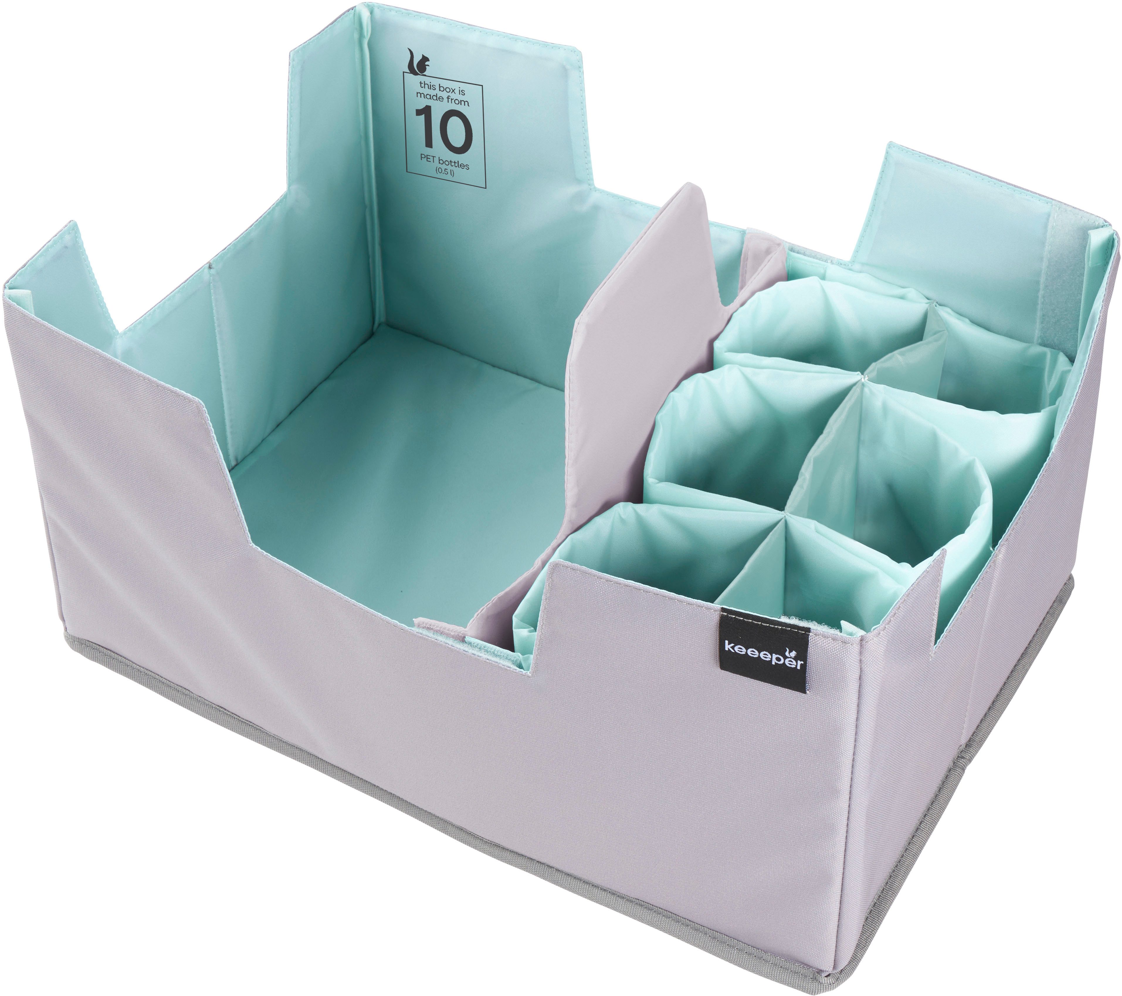 keeeper Faltbox nea, faltbarer Einkaufsorganizer für Klappboxen (1 St), aus recycelten PET-Flaschen
