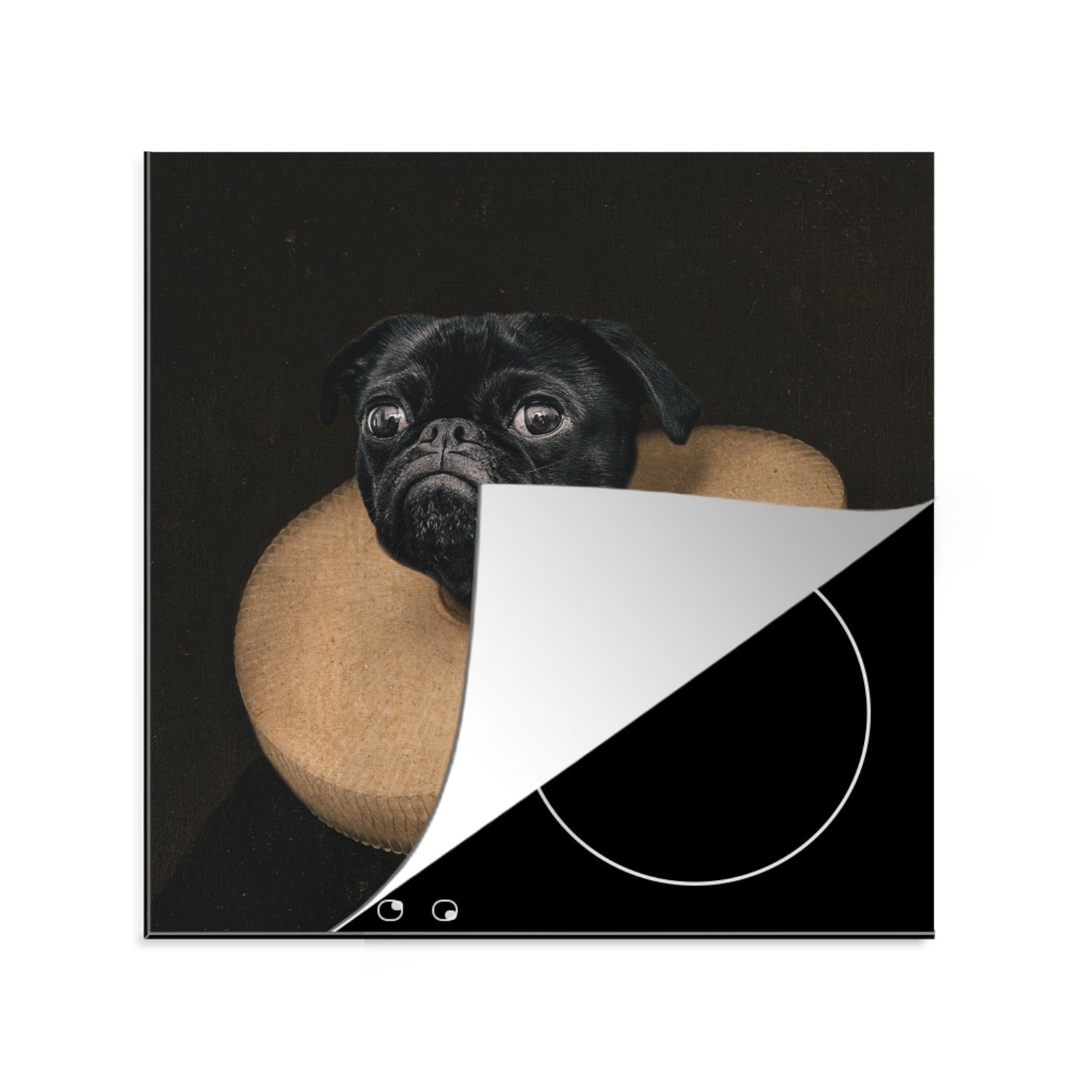 MuchoWow Herdblende-/Abdeckplatte Hund - Kleidung - cm, Vinyl, für Arbeitsplatte (1 tlg), 78x78 Mittelalter, Ceranfeldabdeckung, küche