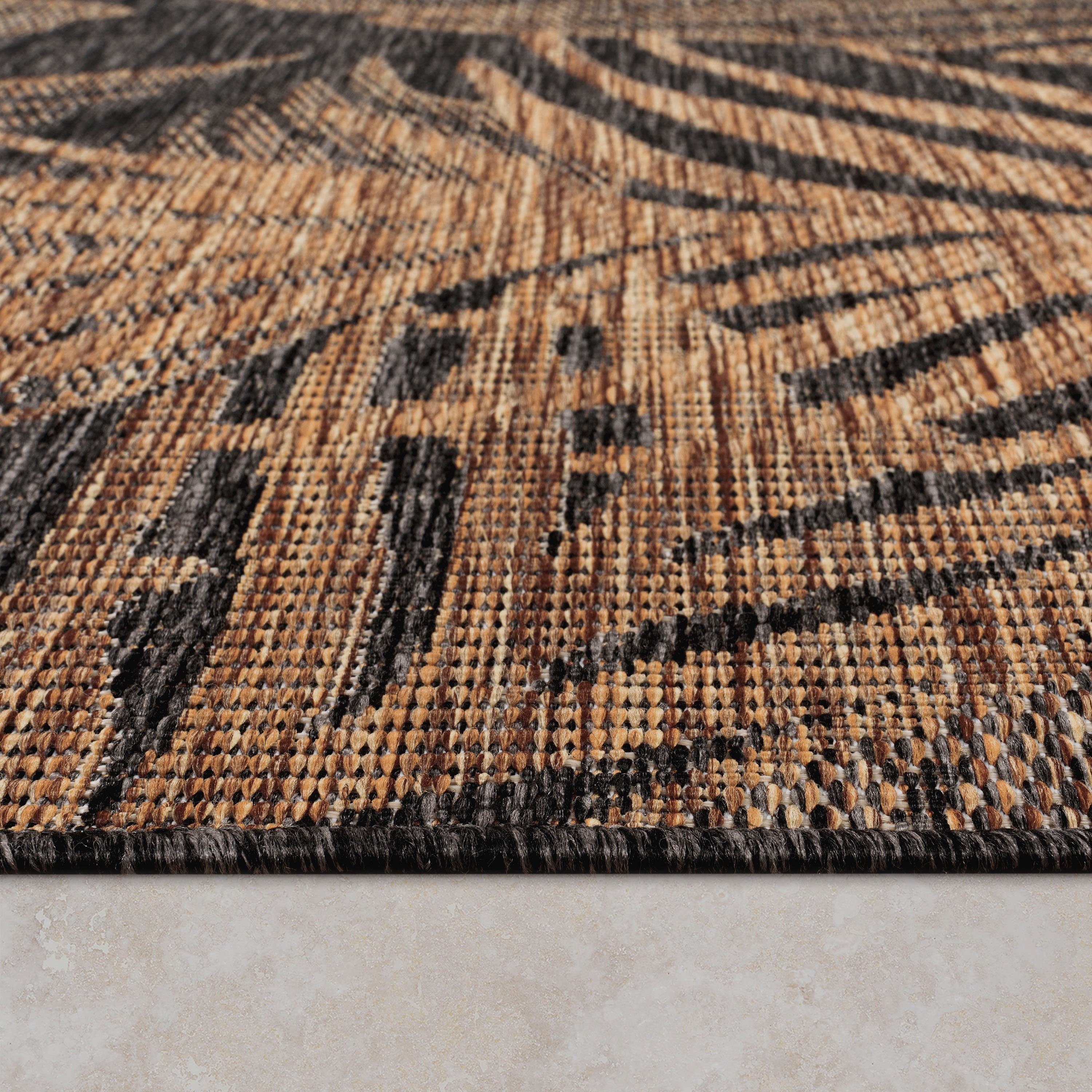 Teppich Illusion 326, Home, In- Flachgewebe, Blätter 4 rechteckig, und natur Outdoor Paco Motiv, mm, Höhe: geeignet