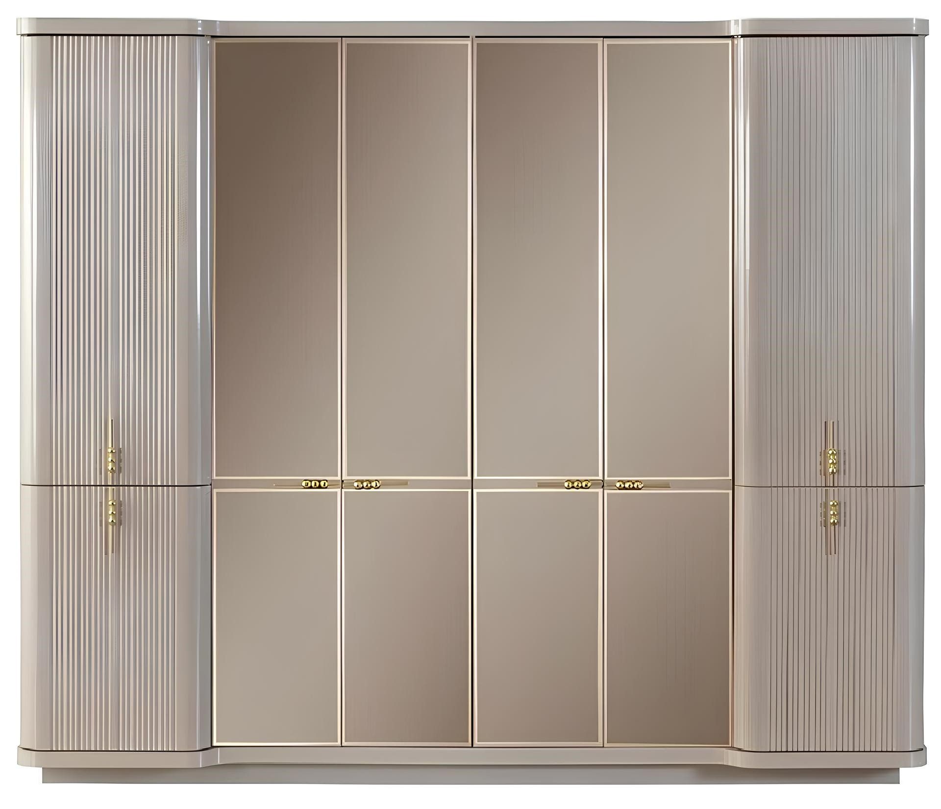 Kleiderschrank Beiger Kleiderschrank Garderobenschrank Schlafzimmer Holzschrank Möbel