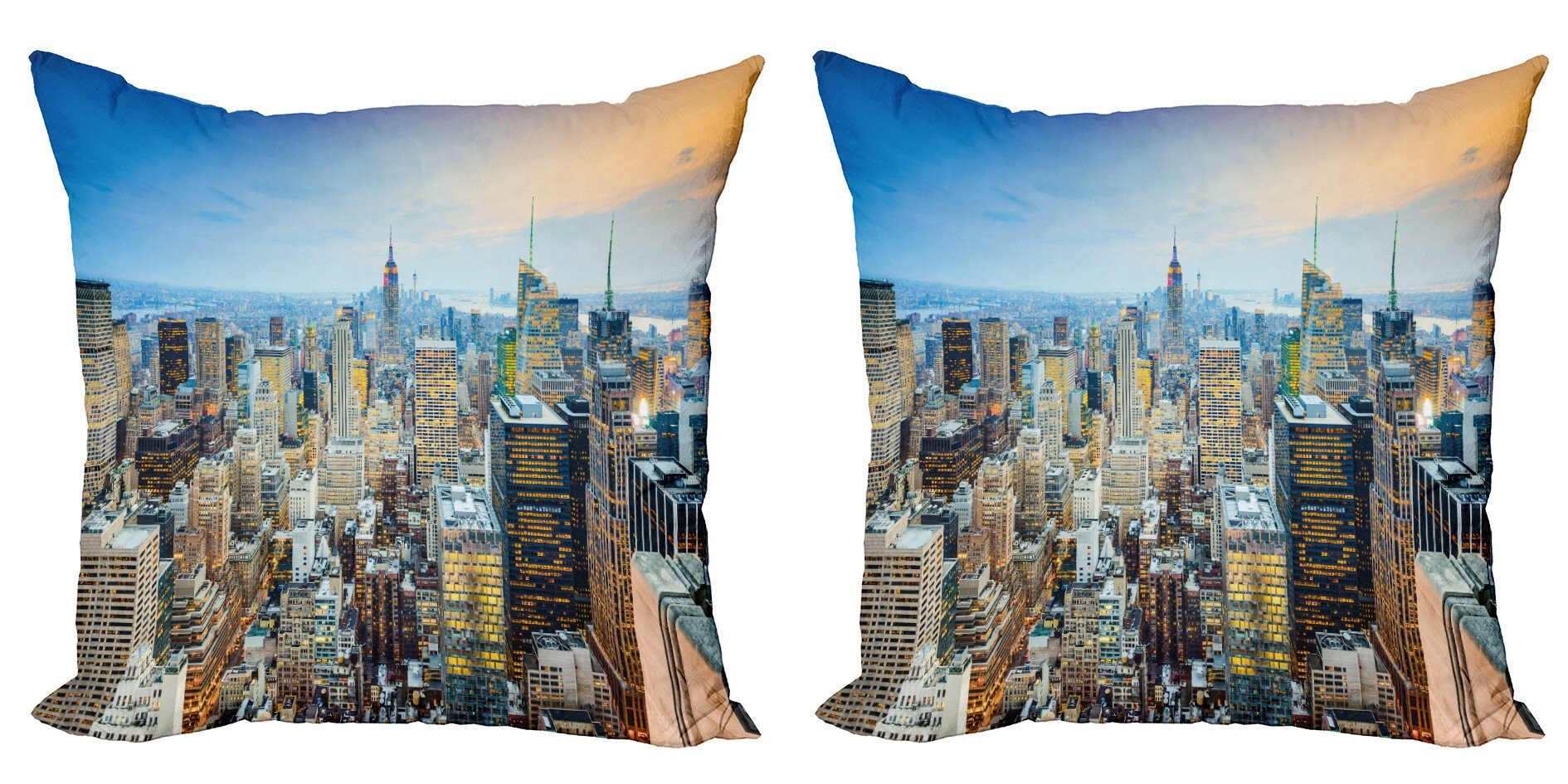 Kissenbezüge Modern Accent Doppelseitiger Digitaldruck, New York Stück), Luftaufnahme Städtisch City (2 Abakuhaus