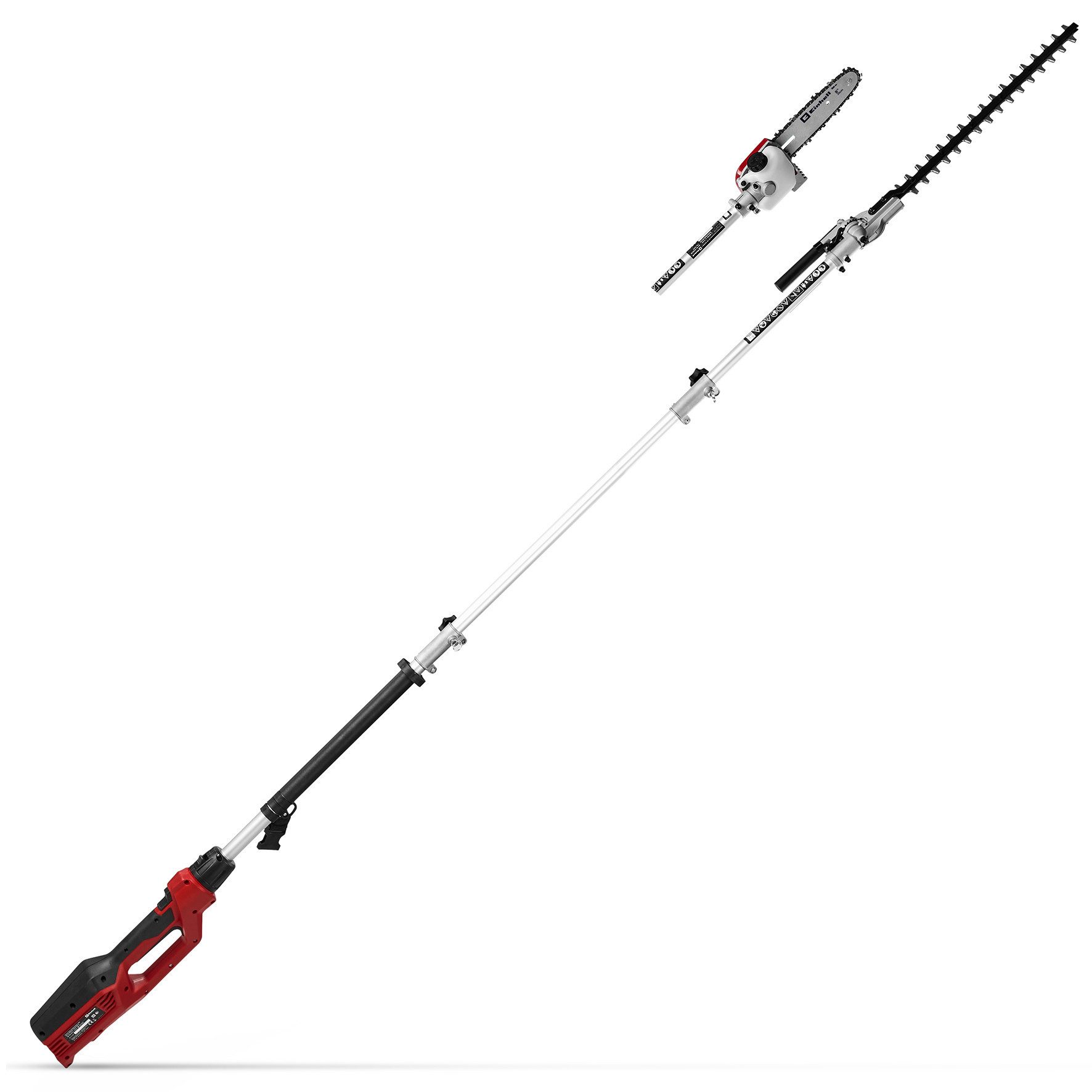 Einhell Elektro-Heckenschere / -Säge, GC-HC 90/2046 T, 48/20 cm Schwertlänge, Heckenschere/Astsäge mit Teleskopstiel