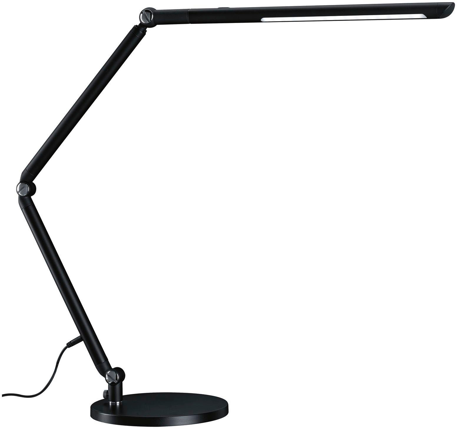 Paulmann Schreibtischlampe 3step, dim, m, sw dimmbar FlexBar, integriert, fest tunW 1,50 Kabell Tageslichtweiß, LED LED 10,6W,