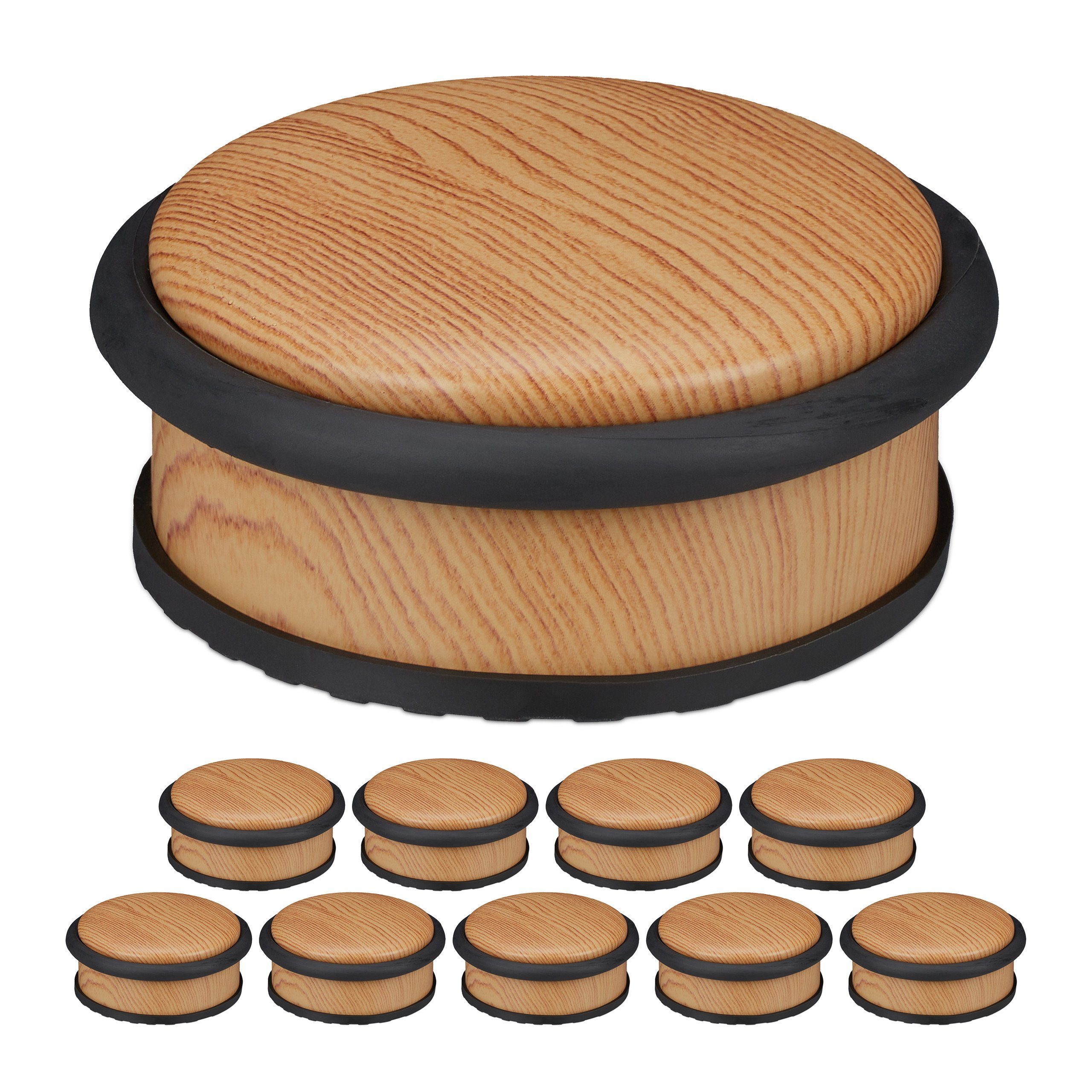 relaxdays Türstopper 10 x Türstopper Holzoptik günstig online kaufen