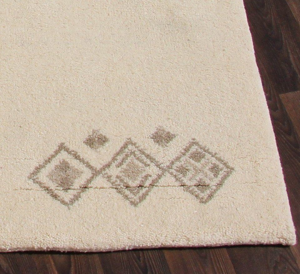 Sona-Lux Teppich Berber Teppich Wollteppich Wolle, gemustert, quadratisch, Höhe: 26 mm, handgeknüpft Wolle Wohnzimmer Esszimmer Schlafzimmer