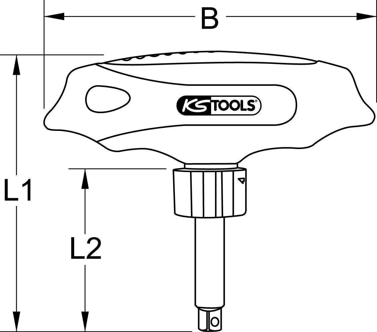 Thumbnail - KS Tools Umschaltknarre 1/4" ERGOTORQUEmax T-Griff-Umschaltknarre, 45 Zahn