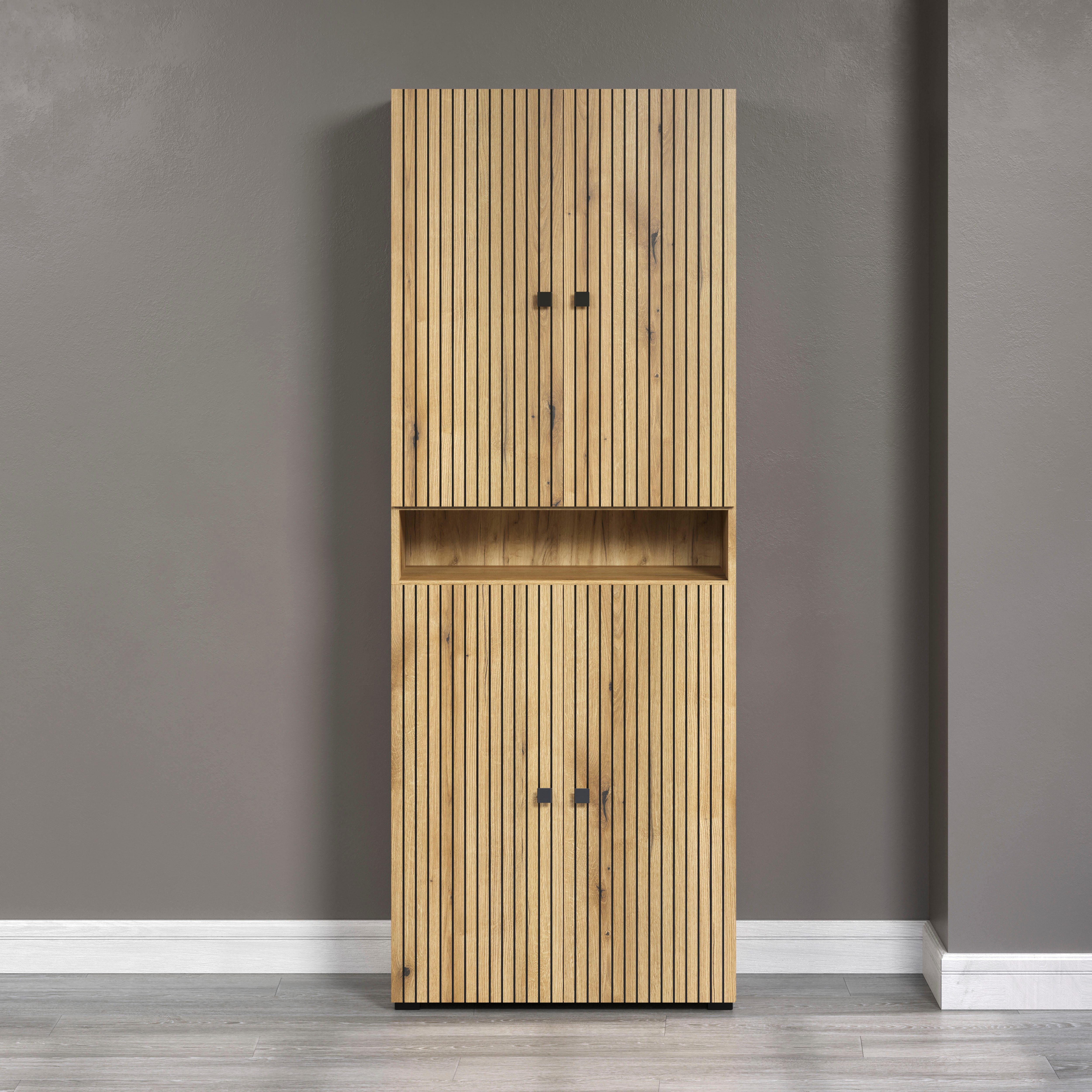 welltime Hochschrank Amrum (1-St) Badezimmerschrank mit und ohne Schublade - (B/T/H) 40-70/31/186 cm