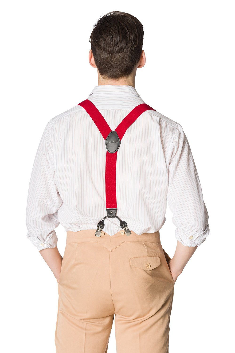 Banned Hosenträger Jefferson Braces Rot Vintage Y-Form Retro Austauschbare günstig online kaufen