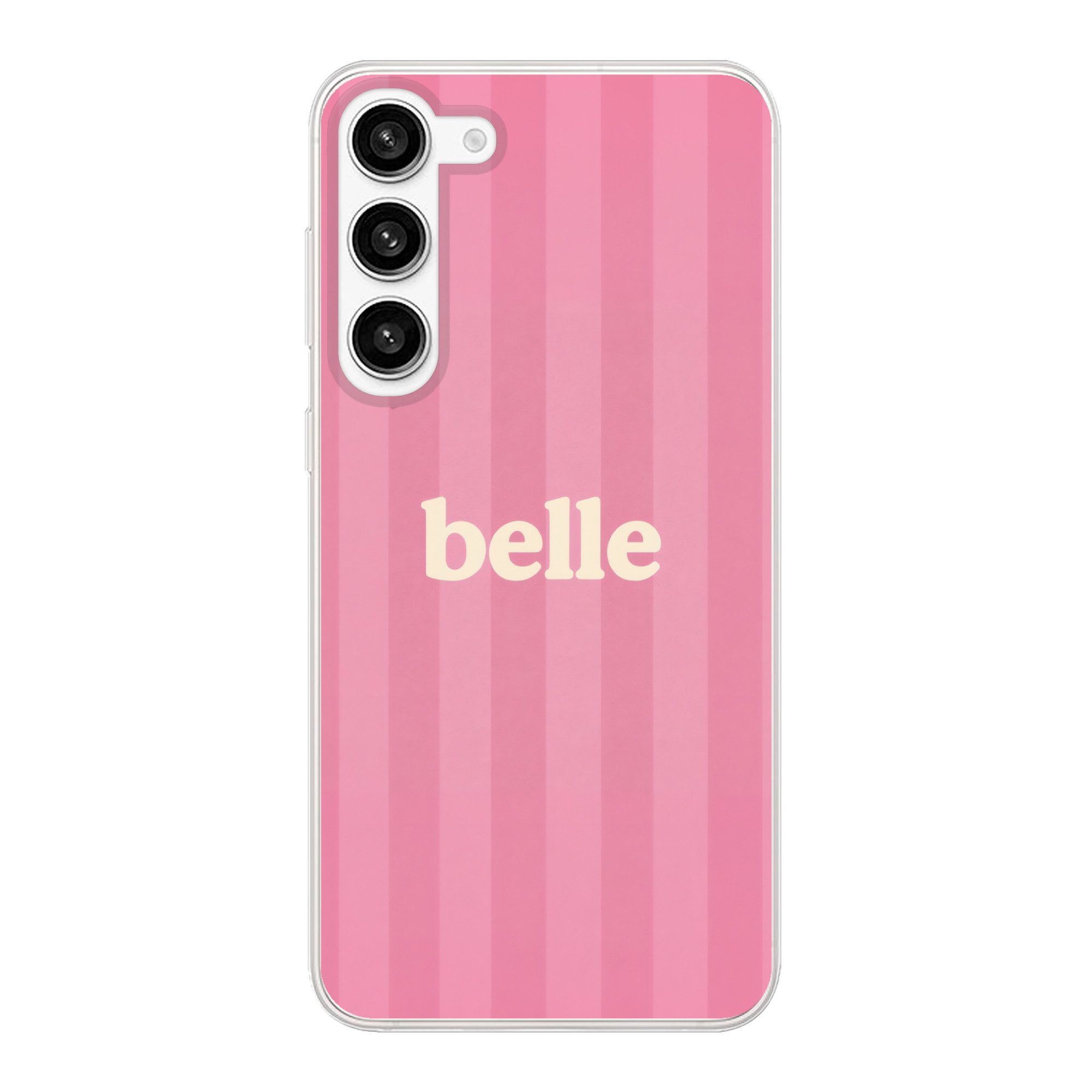 MuchoWow Handyhülle für Samsung Galaxy S23 Plus Rosa - Gestreift - Belle, Phone Case, Silikon, Schutzhülle Dünn