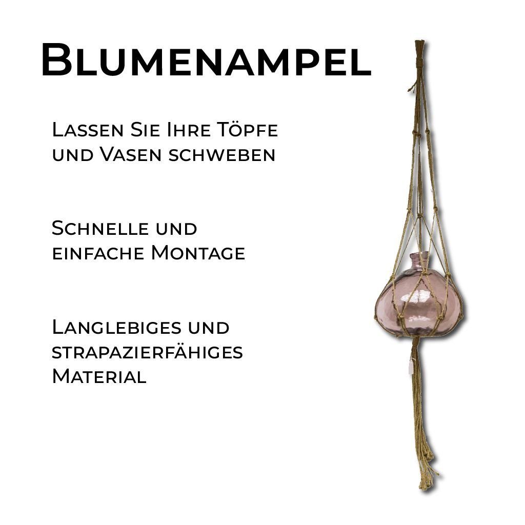 Rivanto Blumenampel (Set, 2 Gesamtlänge St), cm Töpfe Seil, 170 hängende Blumenampel Makramee für