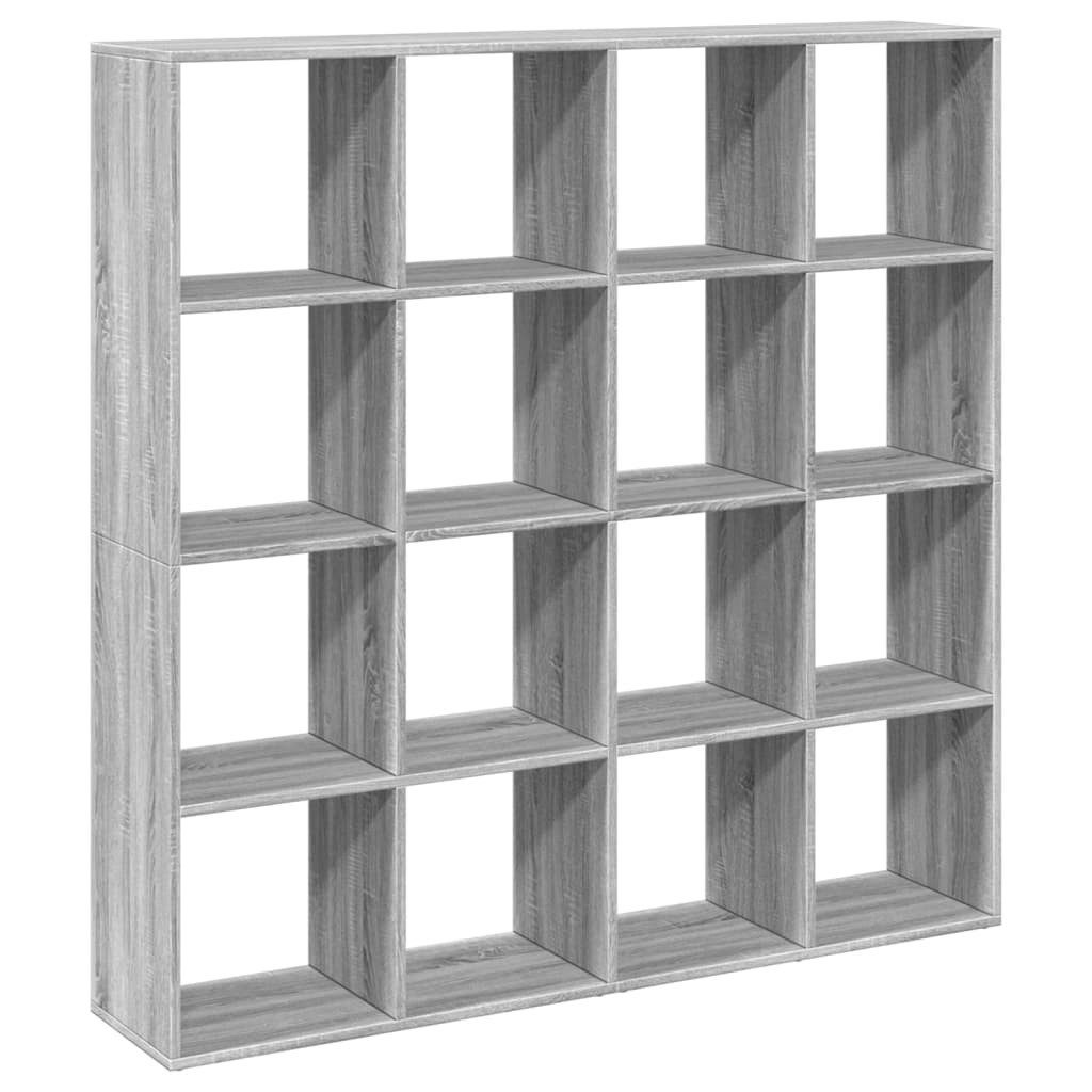vidaXL Bücherregal Bücherregal Grau Sonoma 137,5x29x137,5 cm Holzwerkstoff, 1-tlg.
