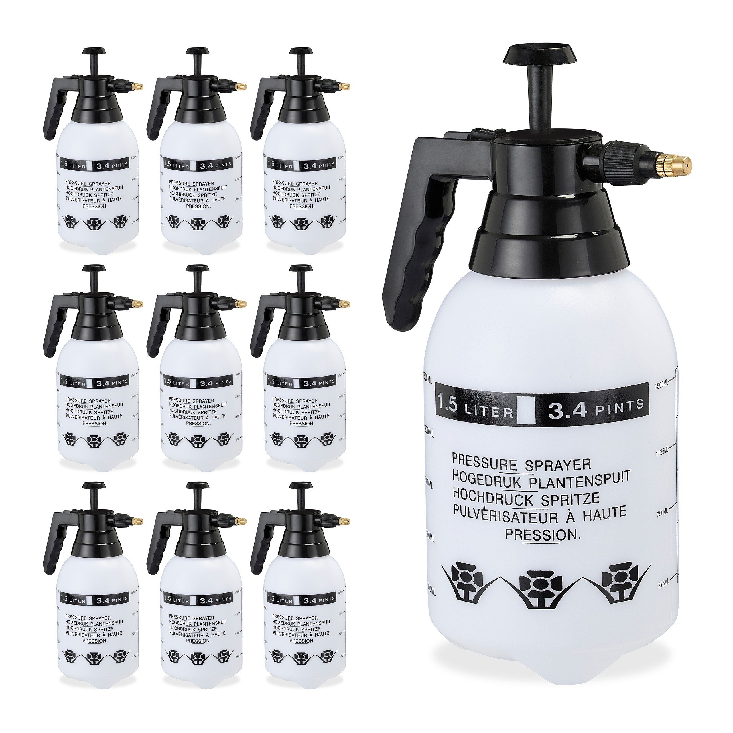 Sprühflasche 10 x Pumpsprühflasche 1,5 Liter