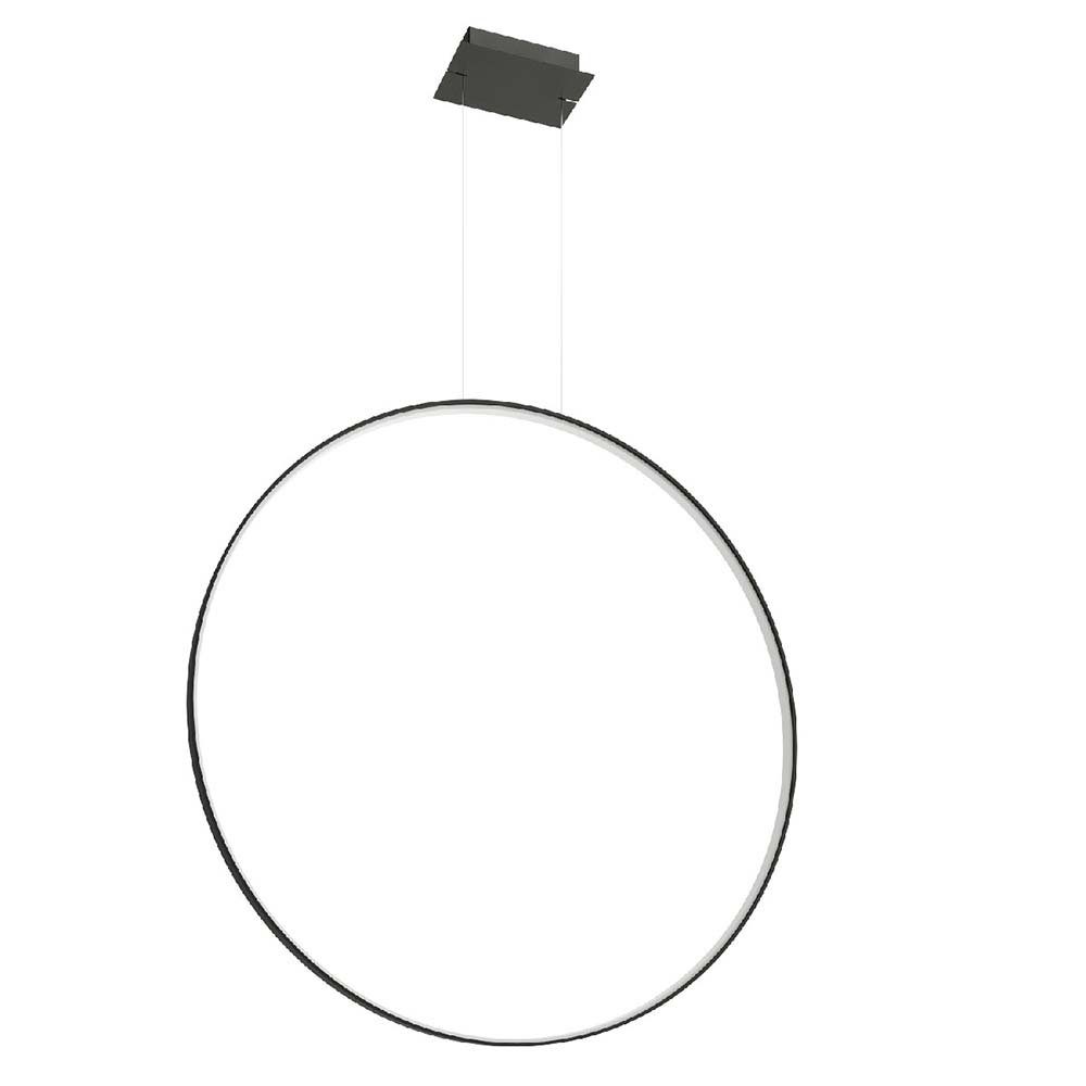 etc-shop LED Pendelleuchte, LED-Leuchtmittel fest verbaut, Warmweiß, Pendelleuchte Hängelampe Ring Designlampe Esszimmerleuchte schwarz