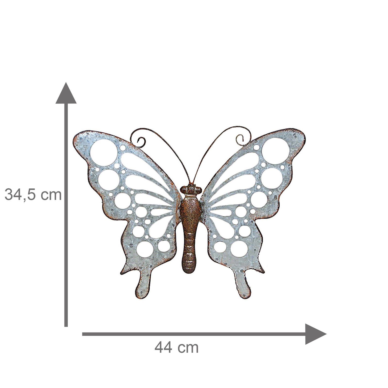 HTI-Living Wanddekoobjekt Metall Wanddekoration Schmetterling 44x35 günstig online kaufen